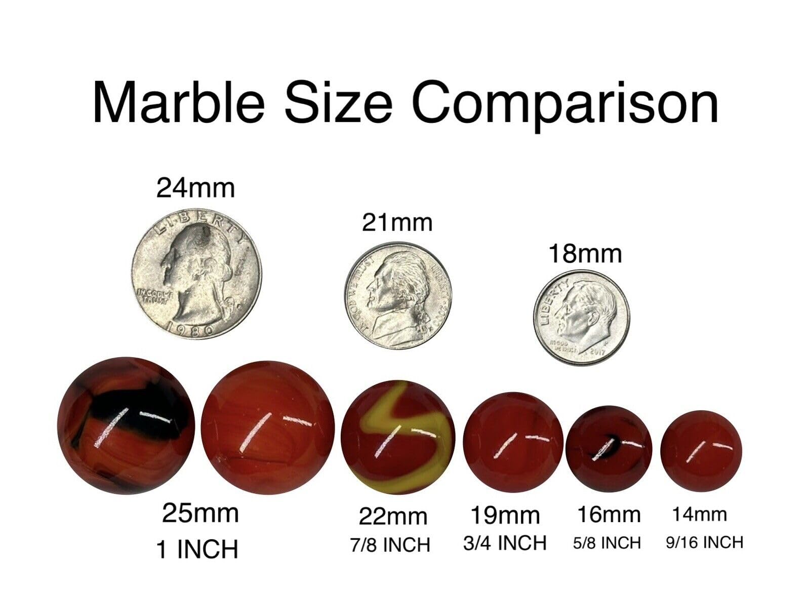 30 Large 1-Inch (25mm) Replacement Solid Glass Marbles - 5 of Each Color for Chinese Checkers, Aggravation, Wahoo, Dirty Marbles Board Games - Perfect for Family Game Nights, Kids Playtime, and Classic Marble Game Fun