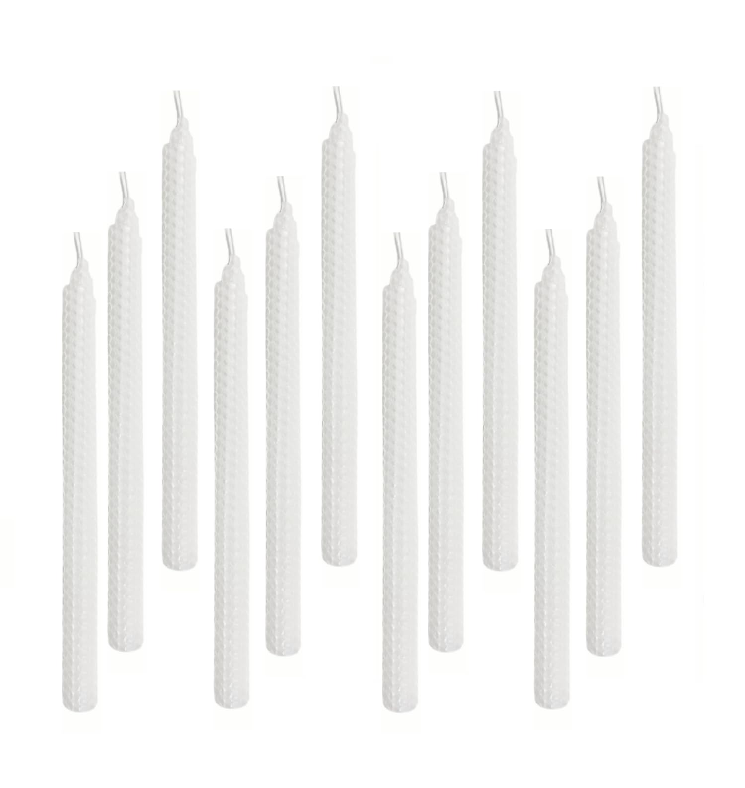 12 Pack 10 Inch Beeswax Taper Candles - Smokeless Dripless Unscented White Candles for Wedding, Party, Home Decor & Gift | Perfect for Romantic Dinners, Holiday Centerpieces & Candlelight Ceremonies