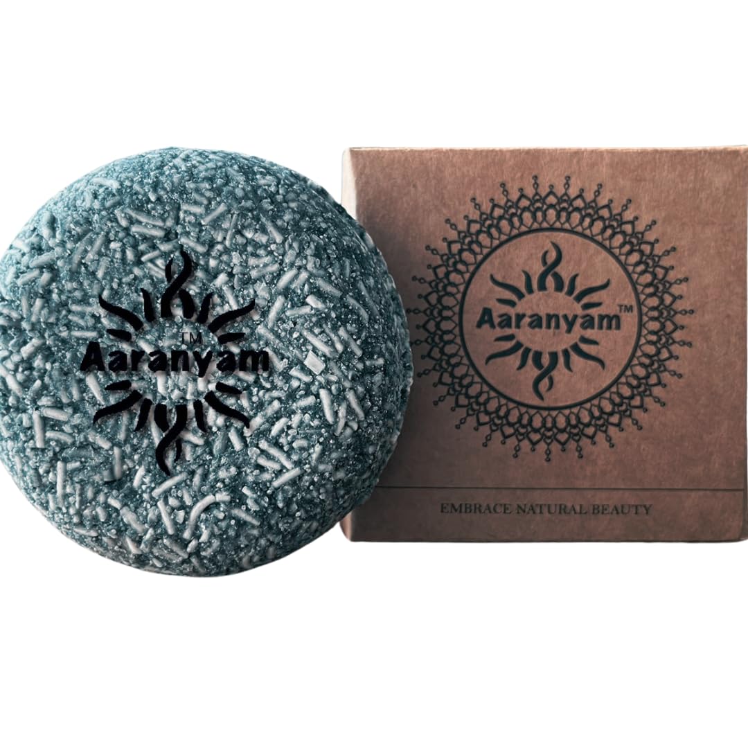 Aaranyam Detoxing Charcoal Shampoo Bar 100g with Castor & Tea Tree Oil - Hydrating Moisturizing Shampoo for Oily Hair & Scalp - Anti-Dandruff Treatment - 100% Biodegradable Shampoo Bar for Men & Women - Perfect for Travel, Gym & Eco-Friendly Hair Care
