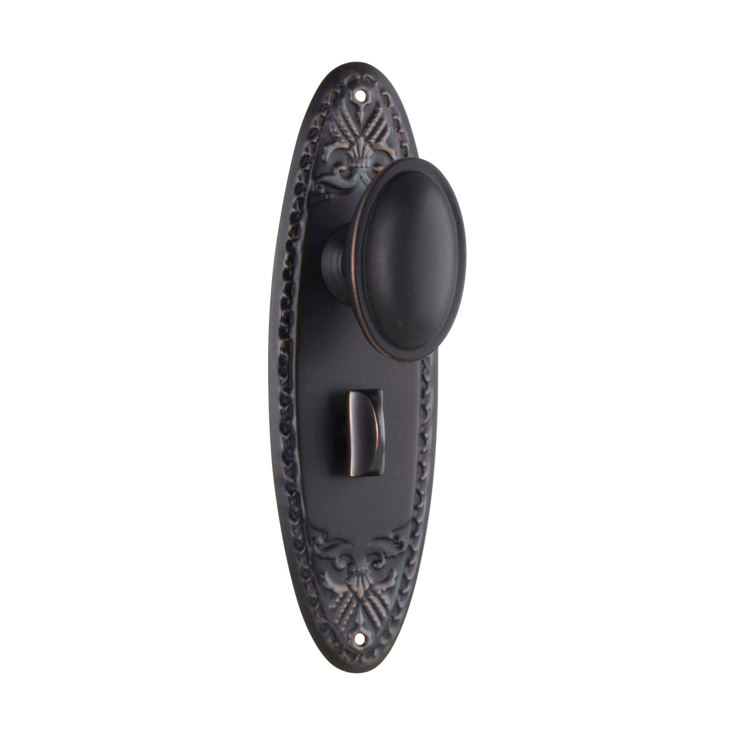 Fitzroy Privacy Door Knob Pair - Antique Copper Finish - H205 x W63 x P60mm - Perfect for Bedroom, Bathroom & Interior Doors