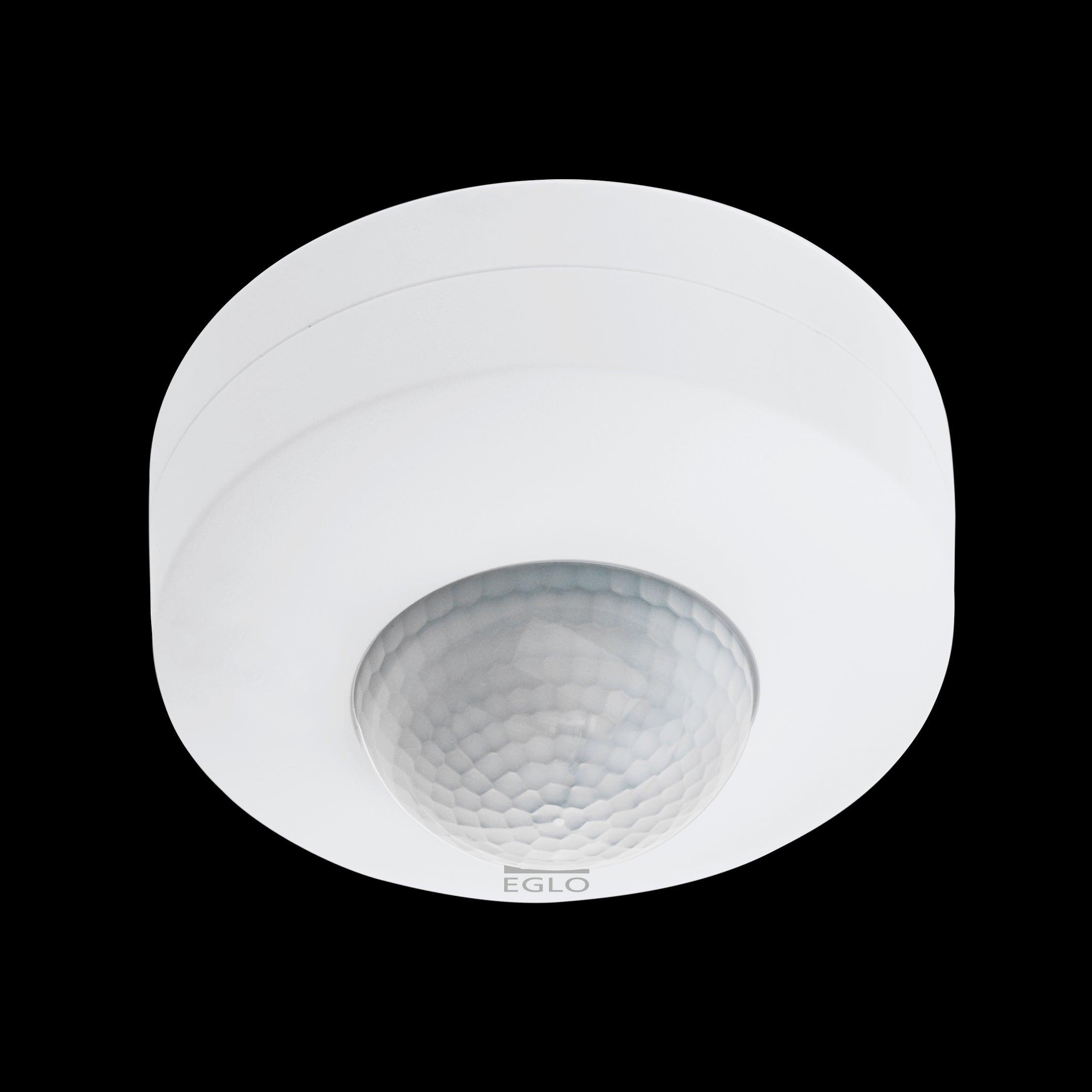 Eglo Detect Me 6 IP44 White Round PIR Motion Sensor Light - Outdoor Security Lighting for Garden, Pathway, and Garage Areas