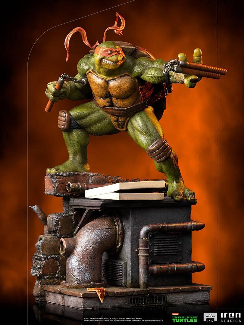 Iron Studios TMNT Michelangelo BDS Art Scale Statue 1/10 - Teenage Mutant Ninja Turtles Collectible Figure for Display & Home Decor