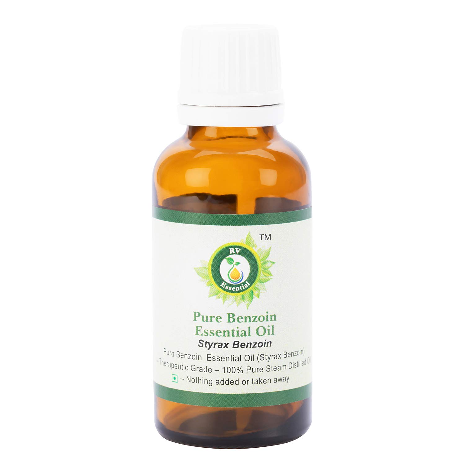 R V Essential Pure Benzoin Essential Oil 10ml - 100% Natural Steam Distilled Styrax Benzoin for Aromatherapy, Relaxation & DIY Skincare