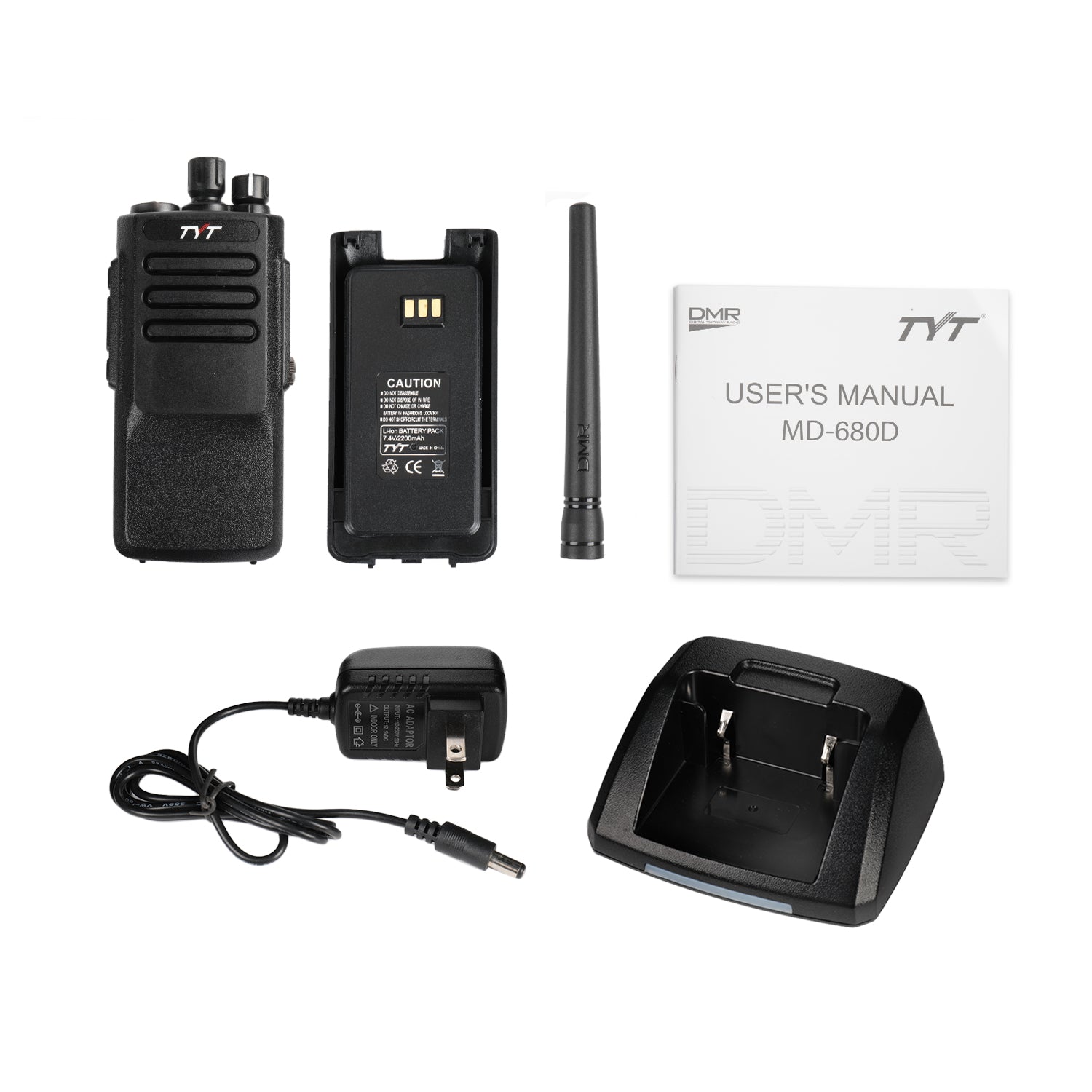 TYT MD 680D UHF DMR Digital Two-Way Radio with LED Active View - Discontinued Model for Business & Emergency Communication