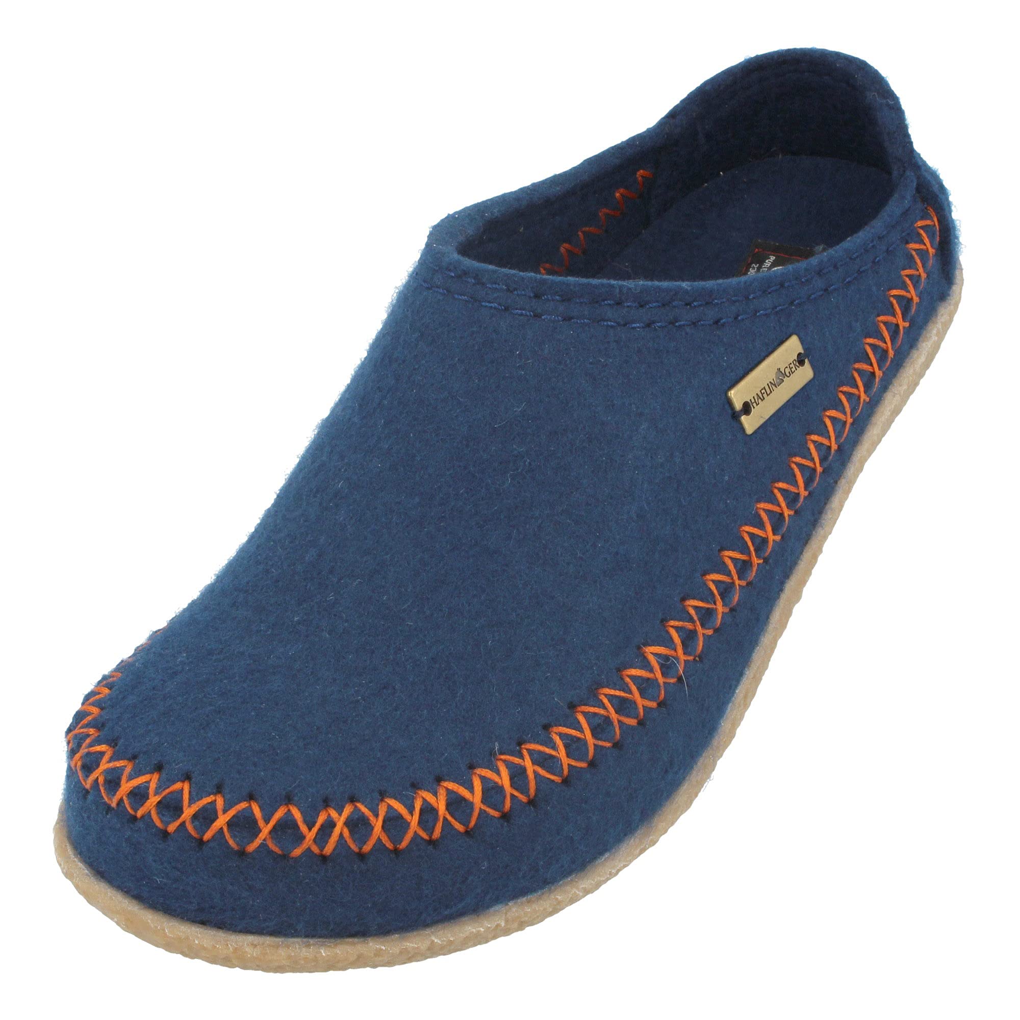 HAFLINGER Men's Wool Felt House Slippers - Comfortable Indoor/Outdoor Mule Slippers for Home, Office & Relaxation - Warm Winter House Shoes with Arch Support