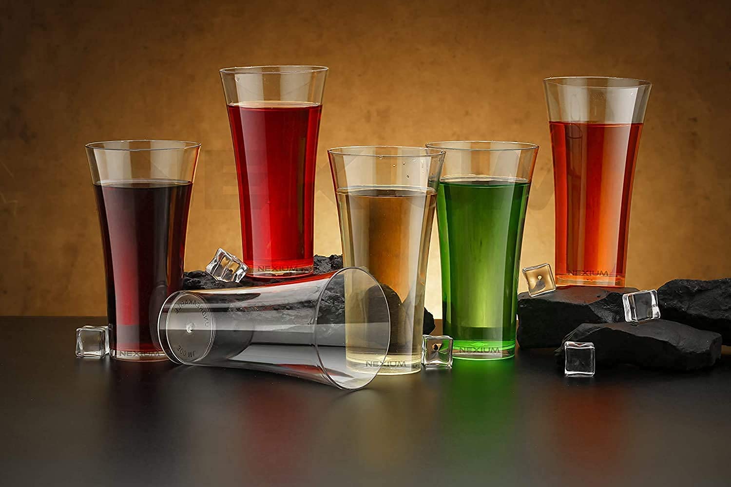 SIXFIRE® Unbreakable Plastic Drinking Glasses Set of 6 - 300ml Clear ABS Polycarbonate Cups for Juice, Beer, Wine, Cocktails - Shatterproof Tumblers Perfect for Parties, Picnics, Outdoor Dining & Home Use