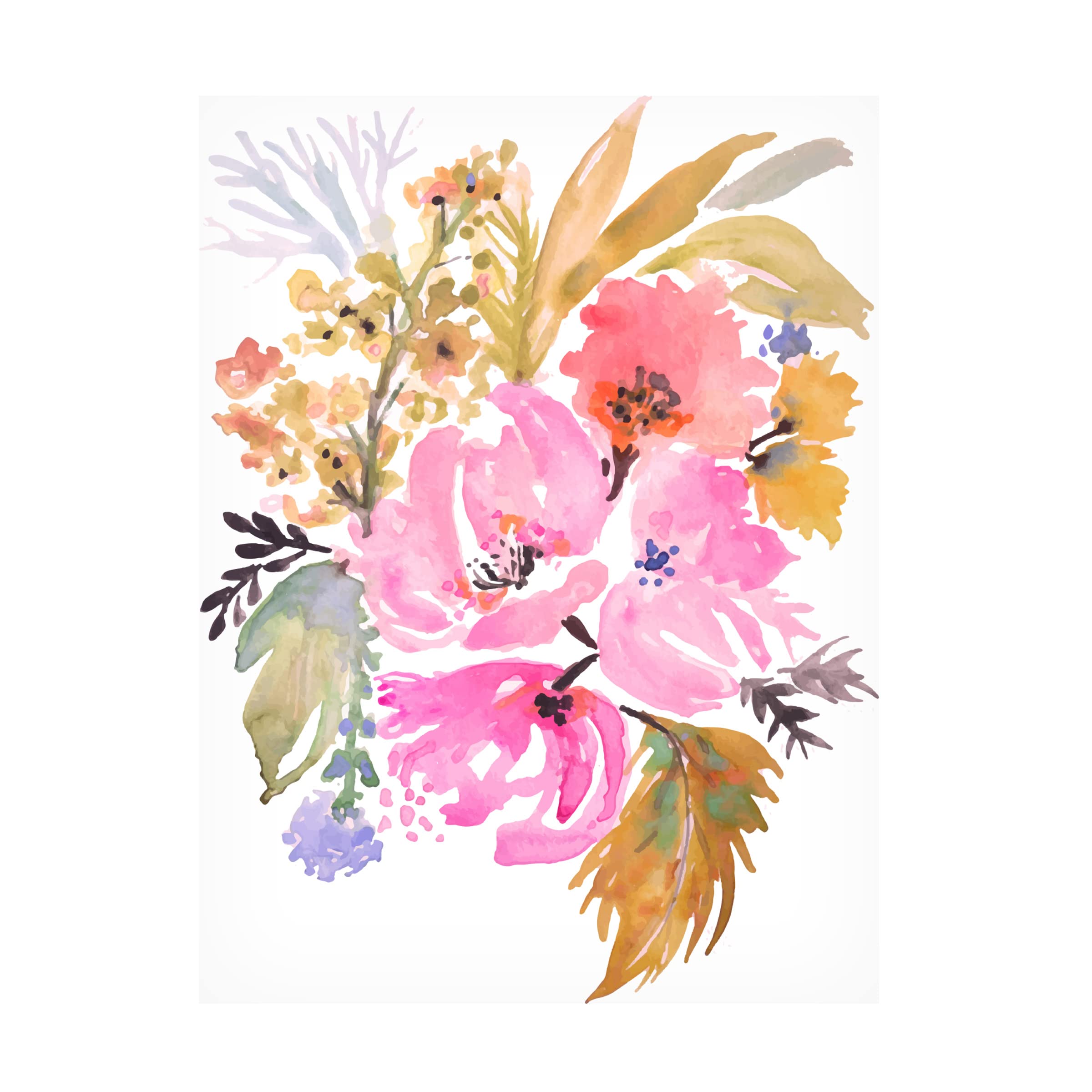 Karen Fields 'Flower Posy IV' Canvas Wall Art Print - Floral Home Decor for Living Room, Bedroom & Office | Trademark Fine Art Collection