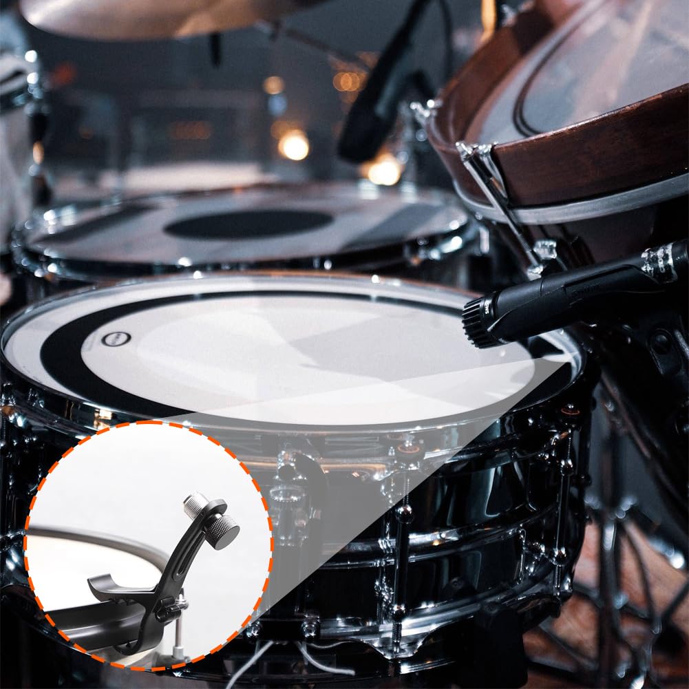 4PCS Shockproof Drum Mic Clips - Adjustable Universal Mic Stand Holder for Live Performances & Studio Recording