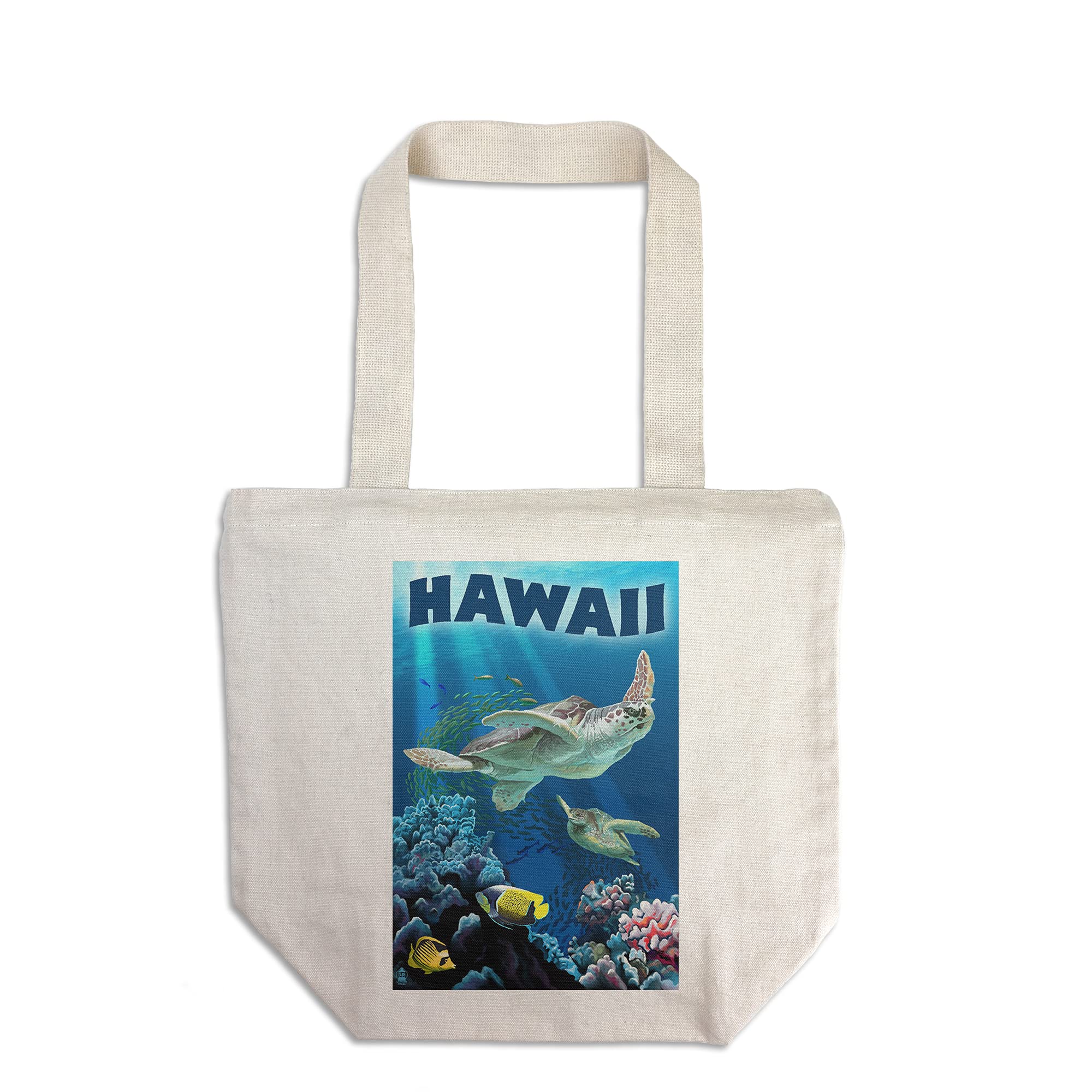 Hawaii Sea Turtles Swimming - 100% Cotton Canvas Reusable Tote Bag for Beach, Shopping & Eco-Friendly Lifestyle | Lantern Press