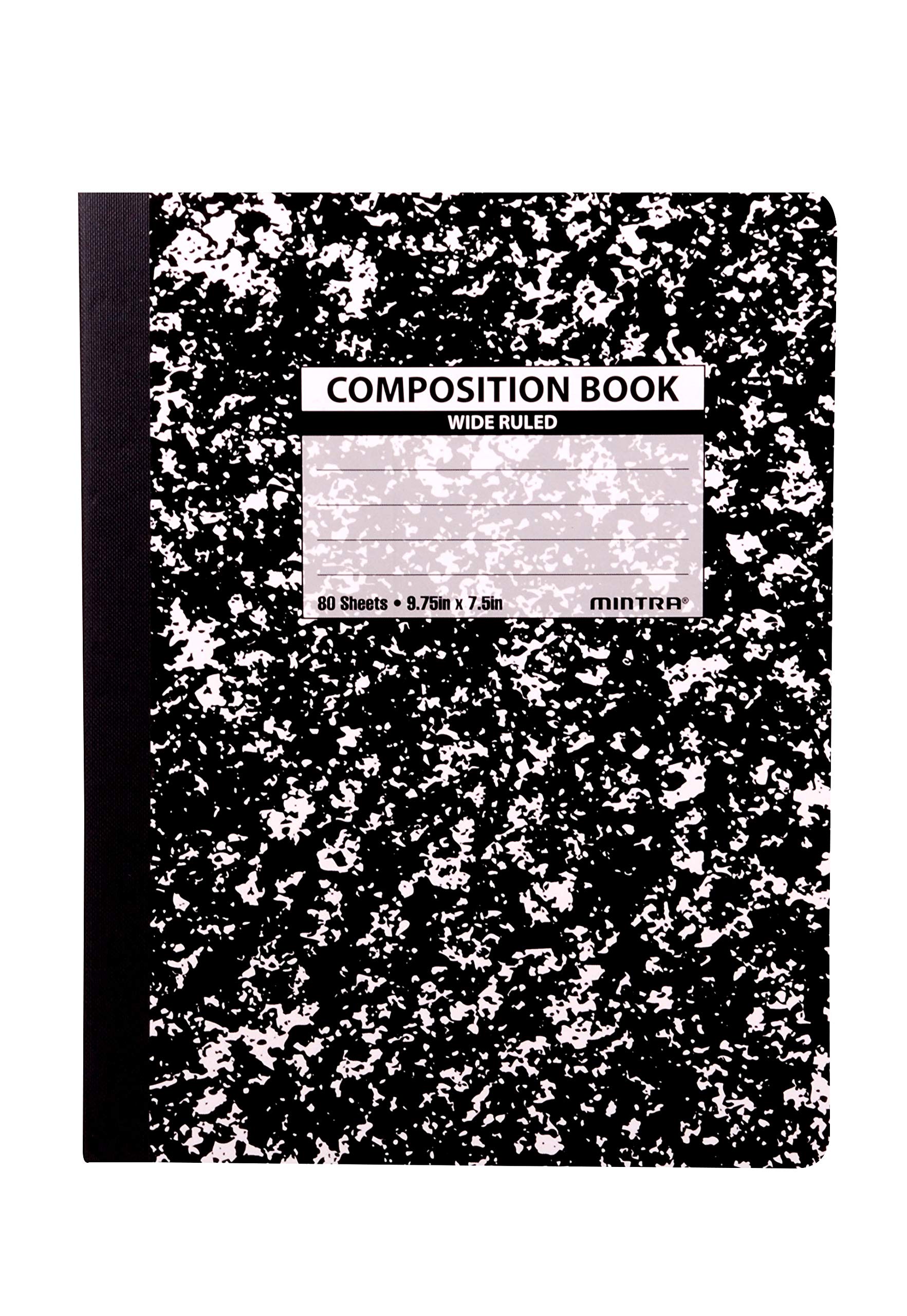 Mintra Office Composition Notebooks - 4 Pack, Wide Ruled for School & Work