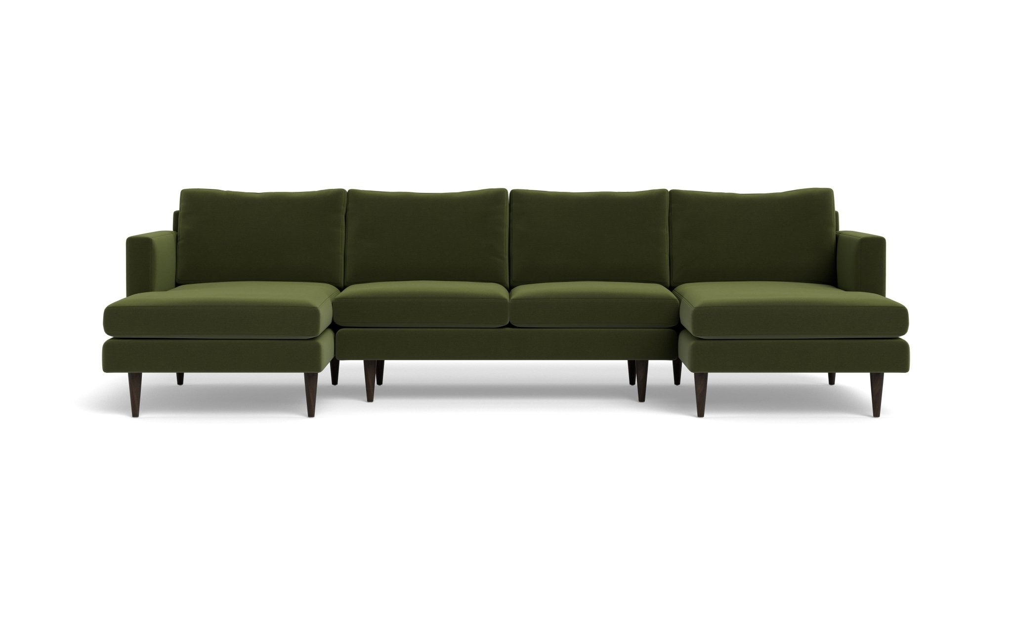 Wallace 126 Modern U-Shaped Sectional Sofa - Untufted Double Chaise Lounge for Living Room, Family Room & Home Theater - Comfortable Contemporary L-Shaped Couch with Chaise