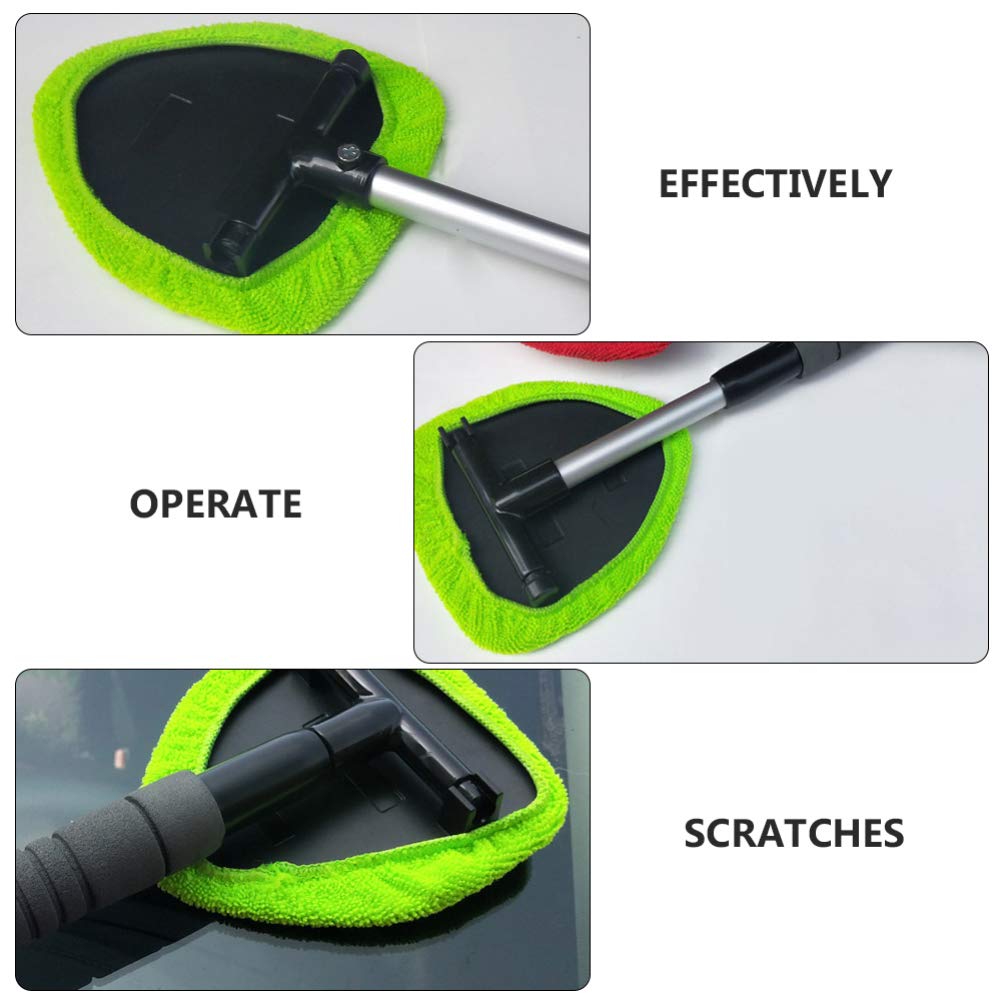 Wakauto Microfiber Car Window Cleaning Kit - 1 Set Includes Scrub Brush, Towel & Windshield Cleaner for Car Wash & Auto Detailing | Perfect for Windows, Mirrors & Interior Parts Cleaning