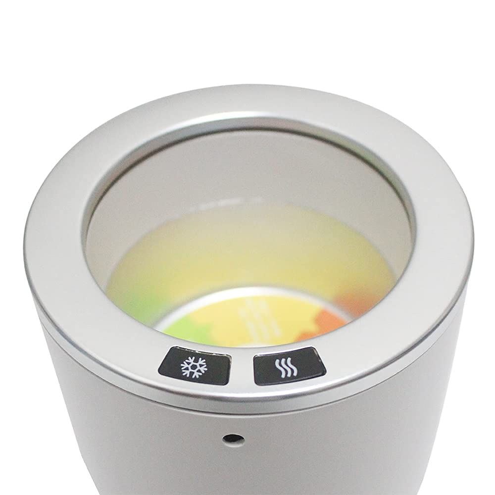 Auto Car Cup Holder Heater & Cooler - 12V Smart Temperature Control for Coffee, Beverage, Milk - White & Silver - Perfect for Road Trips, Commuting & Office Use