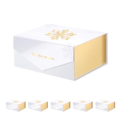 9x6.5x3.8 Inch-Gold Snowflake-Pack of 6