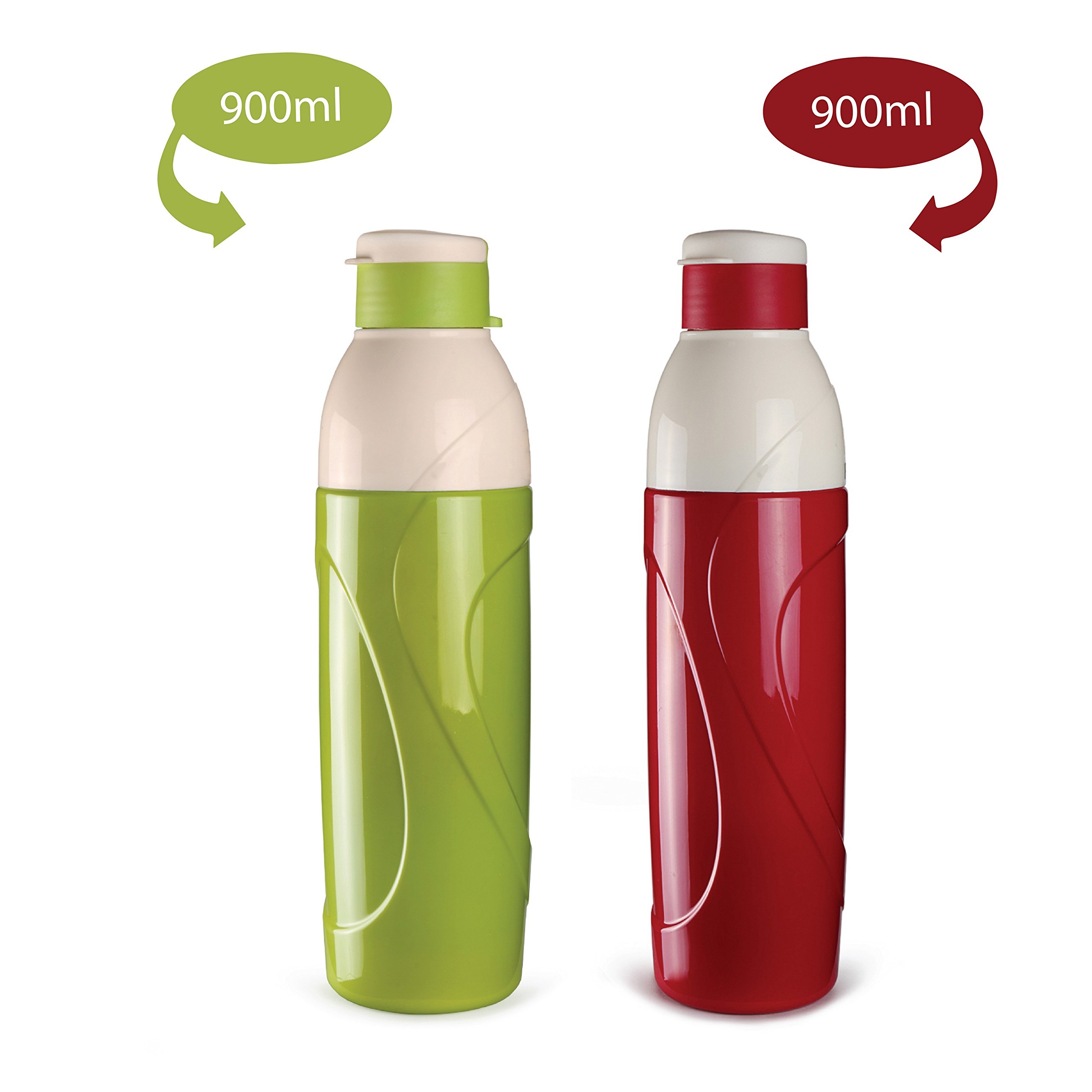 Cello Puro Classic 900 - 24oz Insulated Plastic Water Bottle Set of 2 (730ml) - BPA Free, Leak Proof & Sweat Proof - Perfect for Gym, Hiking, Travel & Everyday Use