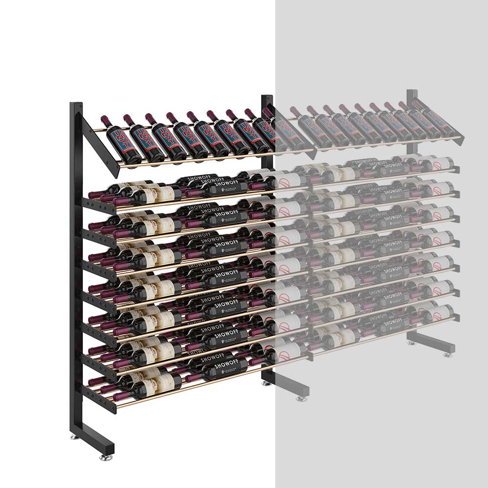 Evolution 72 Bottle Single Sided Wine Rack - Premium Wooden Wine Storage Display for Home, Kitchen, or Restaurant Use - Perfect for Wine Collectors and Entertaining Guests