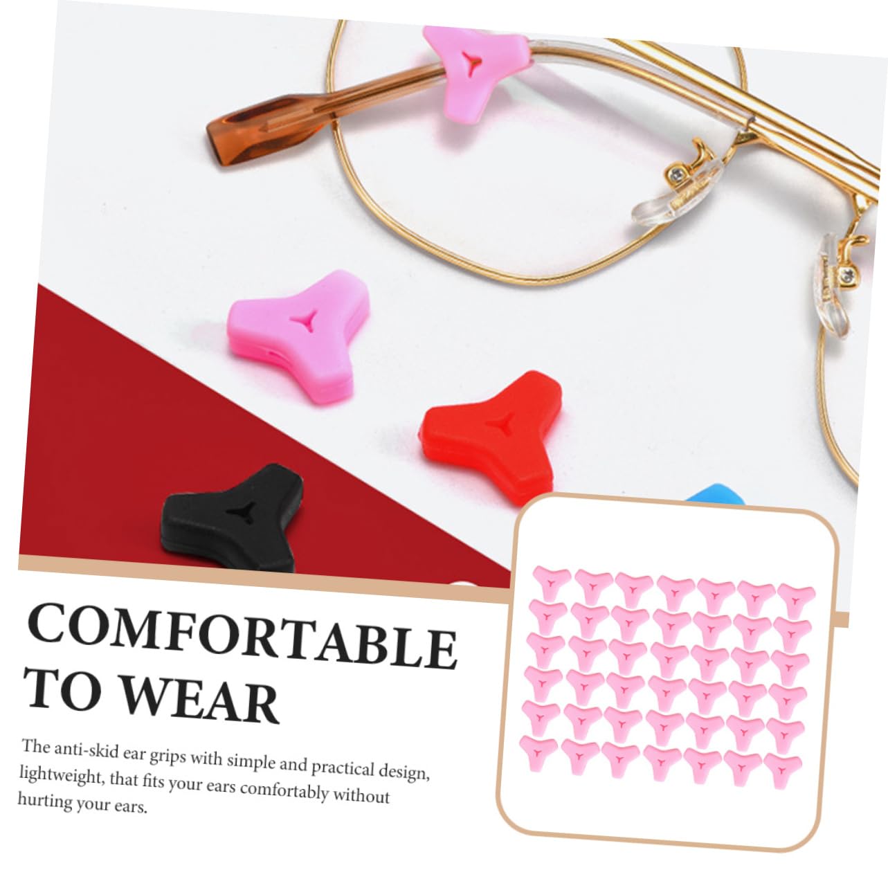 20 Pairs Non-Slip Silicone Glasses Ear Hooks - Anti-Slip Eyewear Retainers for Sports, Reading & Daily Use - Comfortable Nose Pads for Glasses & Sunglasses Accessories