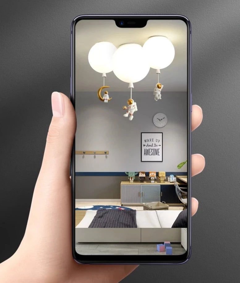 Astronaut on Moon LED Ceiling Light - Space-Themed Kids Room Decor, Bedroom Night Light & Sci-Fi Home Lighting for Space Enthusiasts