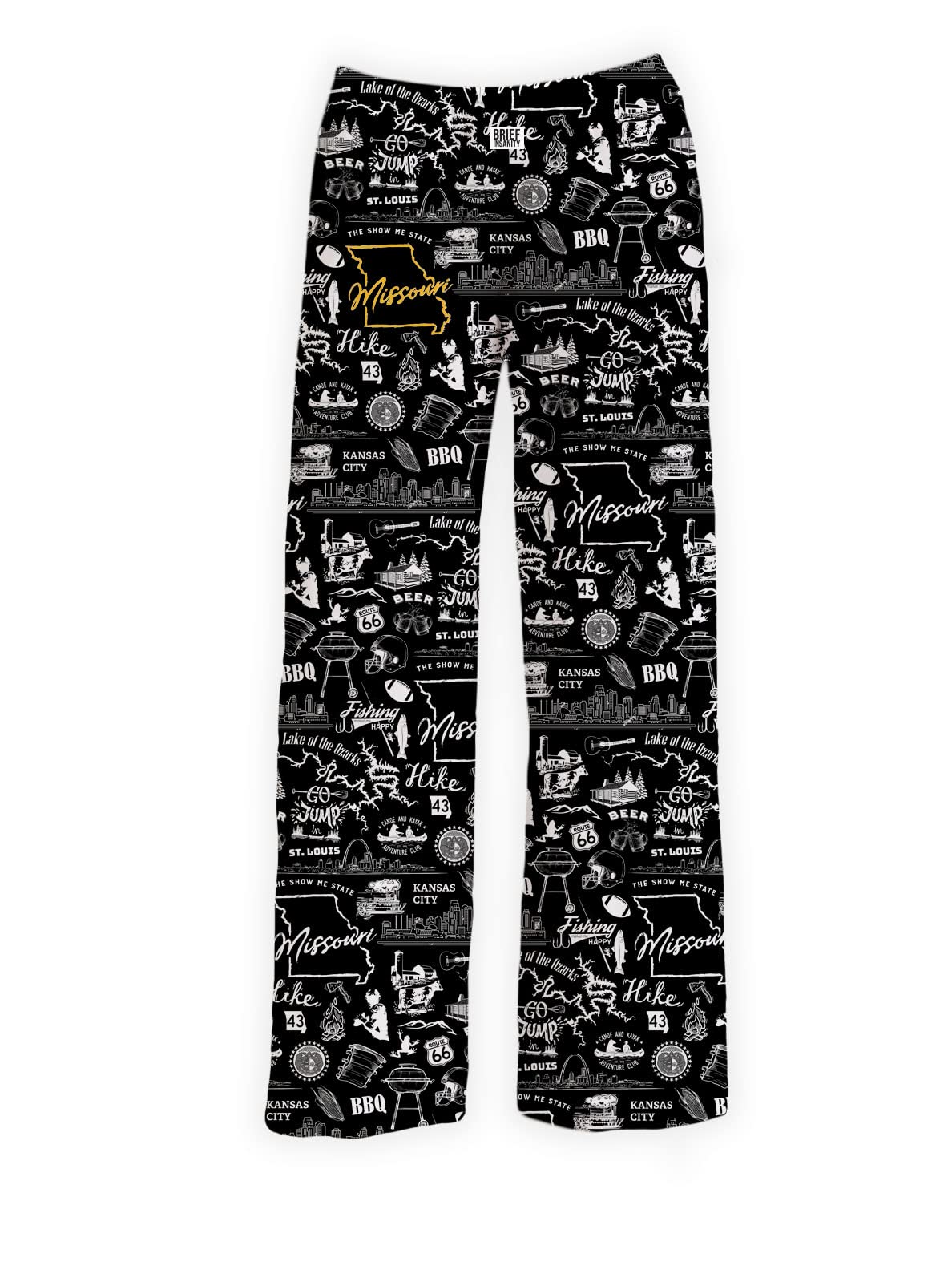 BRIEF INSANITY Unisex Lounge Pajama Pants - Soft Comfortable Loungewear with State & City Chalk Graphic Design - Perfect for Relaxing at Home, Travel & Sleepwear