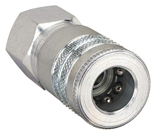 3/8 Inch FNPT Steel Coupler Body - Heavy Duty Pipe Fitting for Plumbing, Hydraulic & Industrial Applications