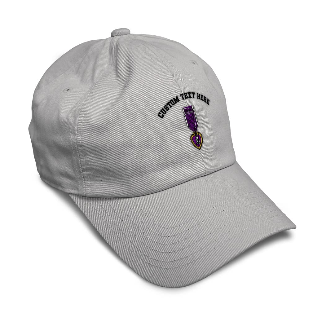 Soft Cotton Baseball Cap with Army Military Purple Heart Embroidery - Adjustable Twill Dad Hat for Men & Women - Perfect for Outdoor Activities, Sports & Casual Wear