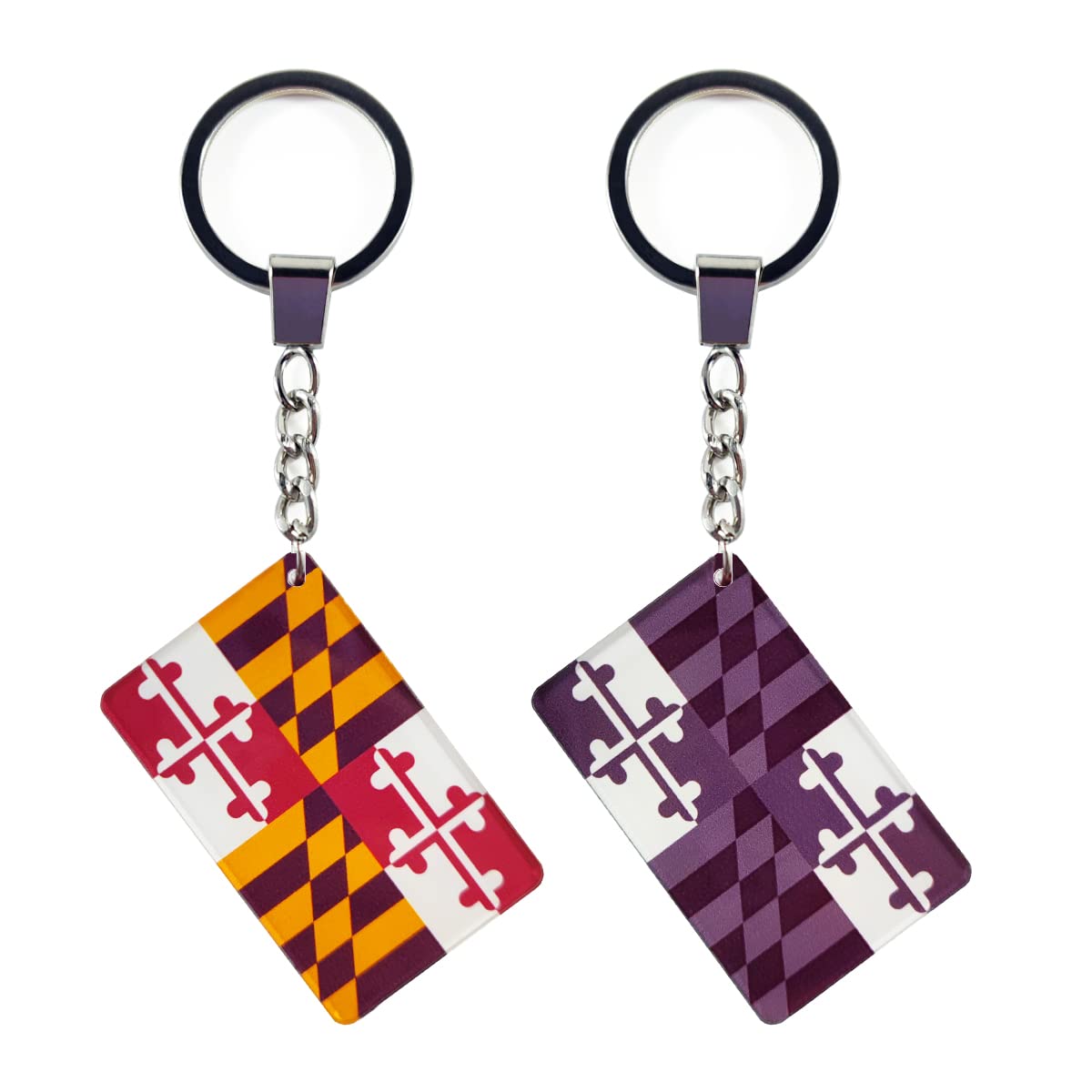 Maryland Flag Keychain Key Ring - 2 Pack, Durable & Stylish Keychains for Home, Office, Travel & Gifts