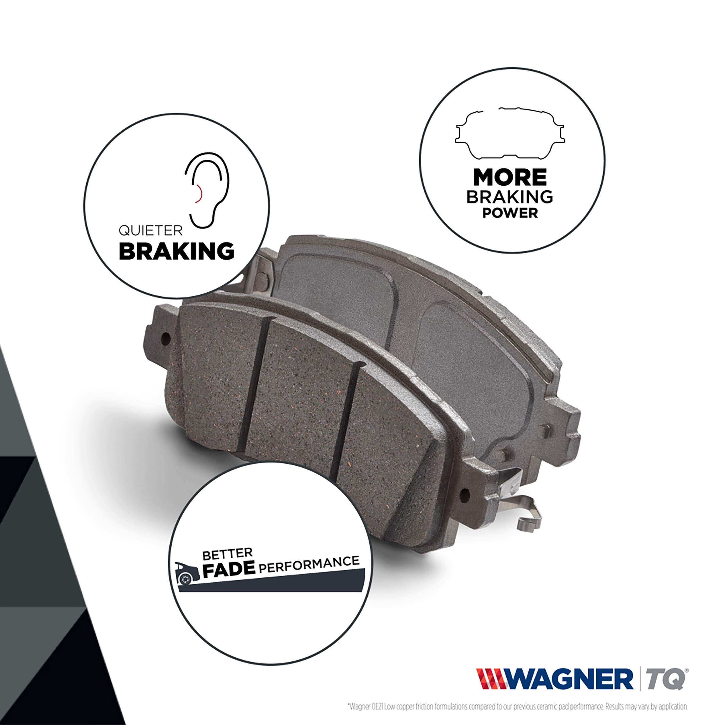 ThermoQuiet QC764 Ceramic Brake Pads Set - Premium Quiet Performance for Cars, Trucks & SUVs - Perfect for City Driving and Highway Commuting