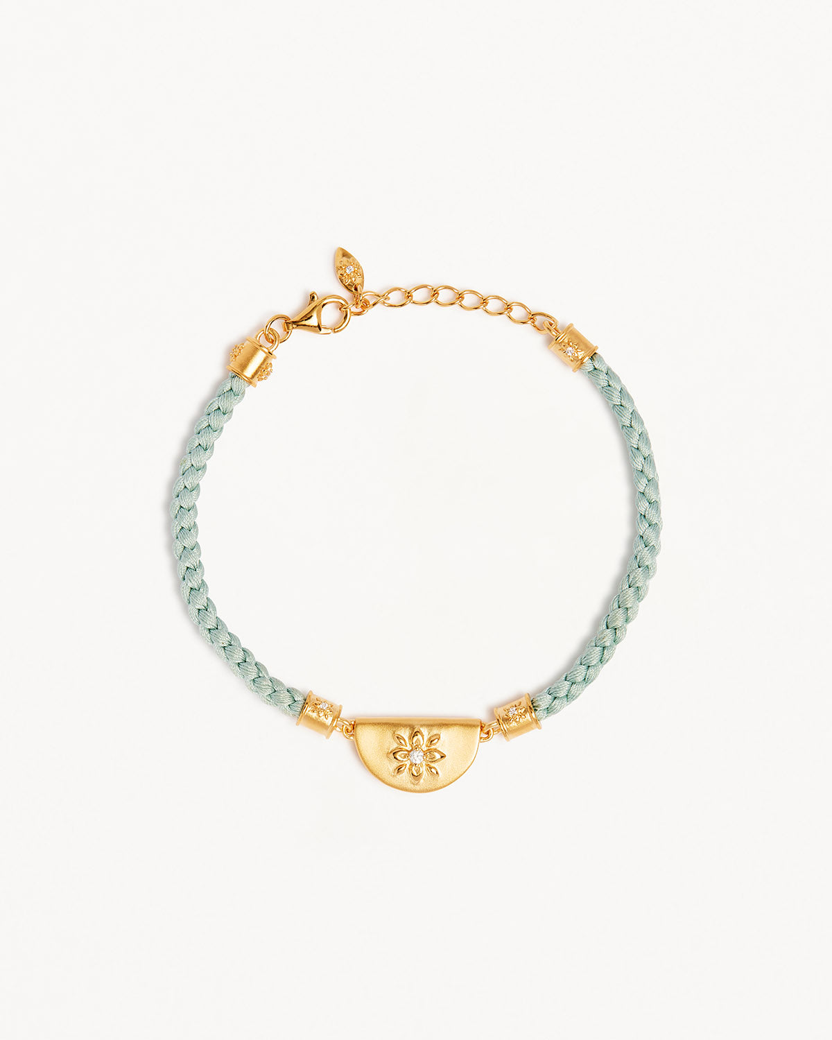 18K Gold Vermeil Lotus Blue Silk Cord Bracelet - Elegant Adjustable Bangle for Women, Perfect for Gifts, Weddings & Everyday Wear