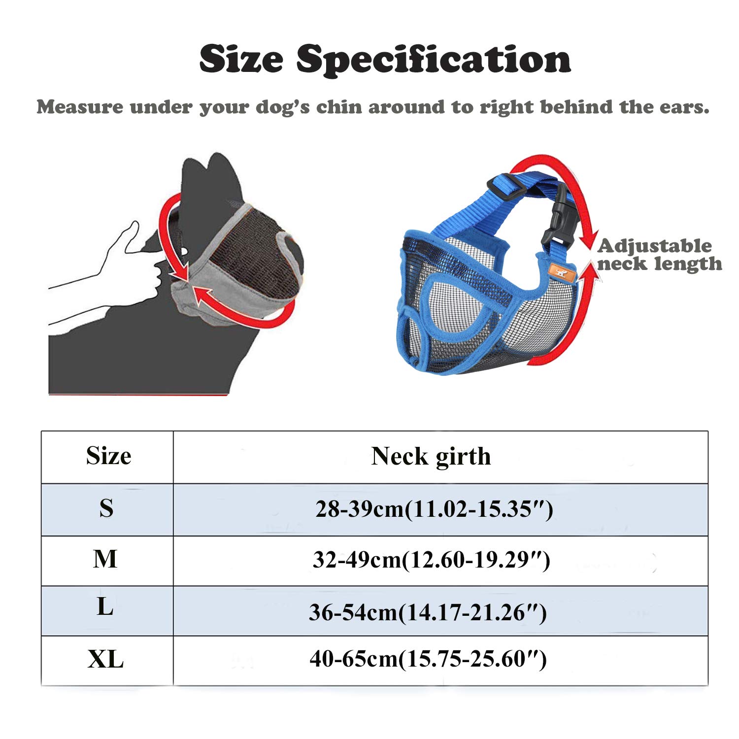 Adjustable Short Snout Dog Muzzle for Bulldogs - Stop Biting, Barking & Chewing - Breathable & Comfortable (Medium, Blue) - Perfect for Grooming, Training & Vet Visits