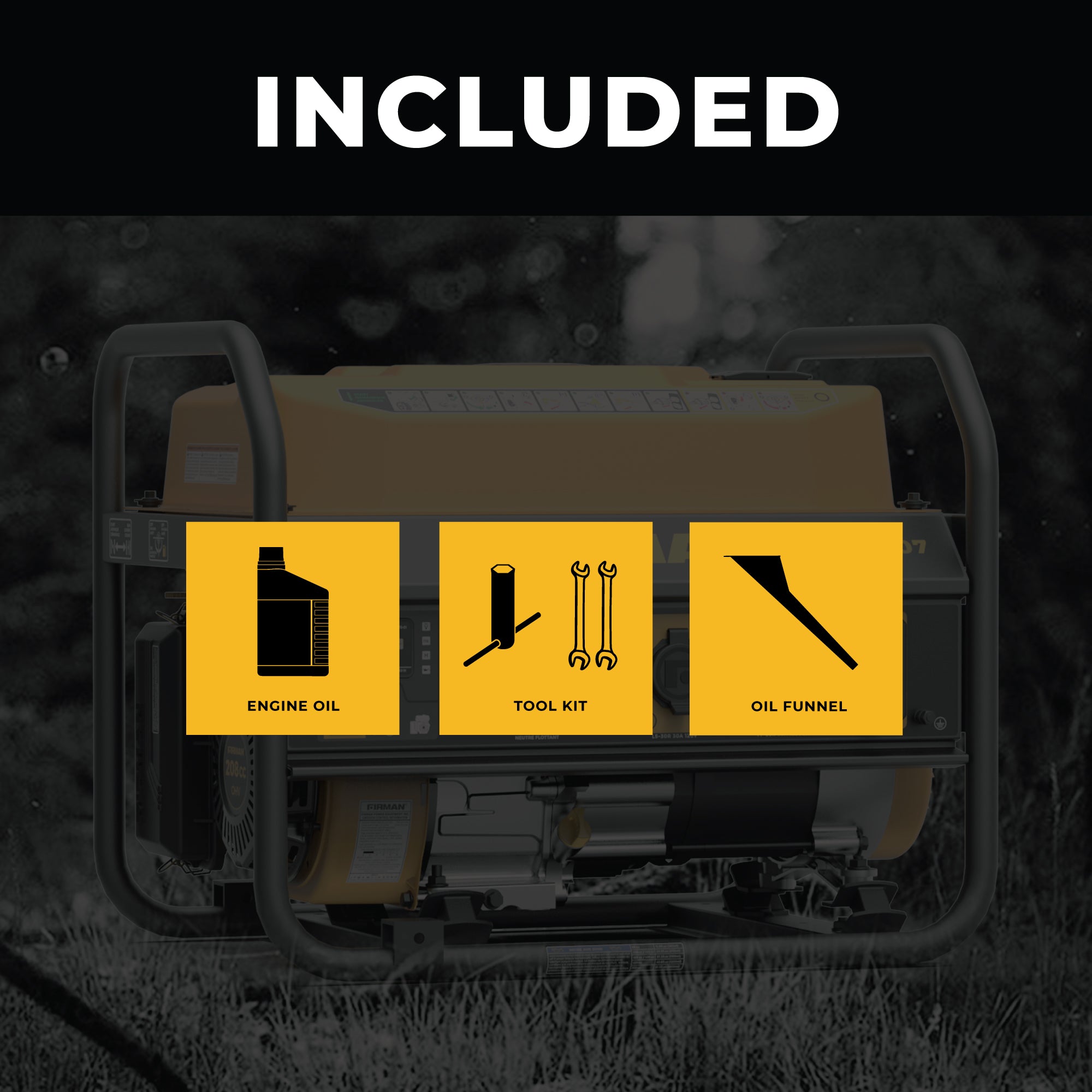 4550W Portable Gas Generator with Recoil Start - Reliable Power for Camping, Emergencies & Outdoor Activities