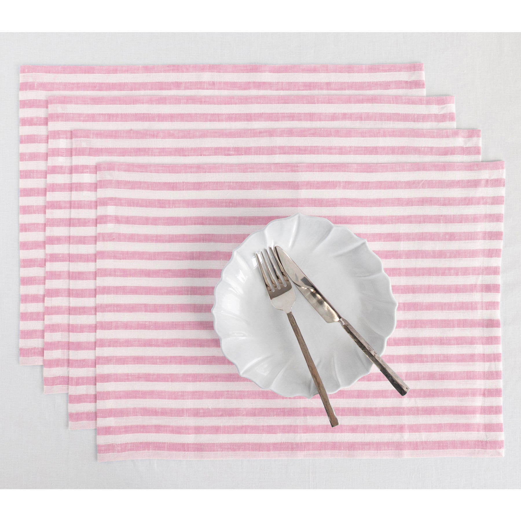 Amalfi Stripe Cotton Placemats Set of 6 - Waterproof & Washable Table Mats for Dining, Kitchen, and Party Decor - Elegant Italian-Inspired Table Setting Accessories