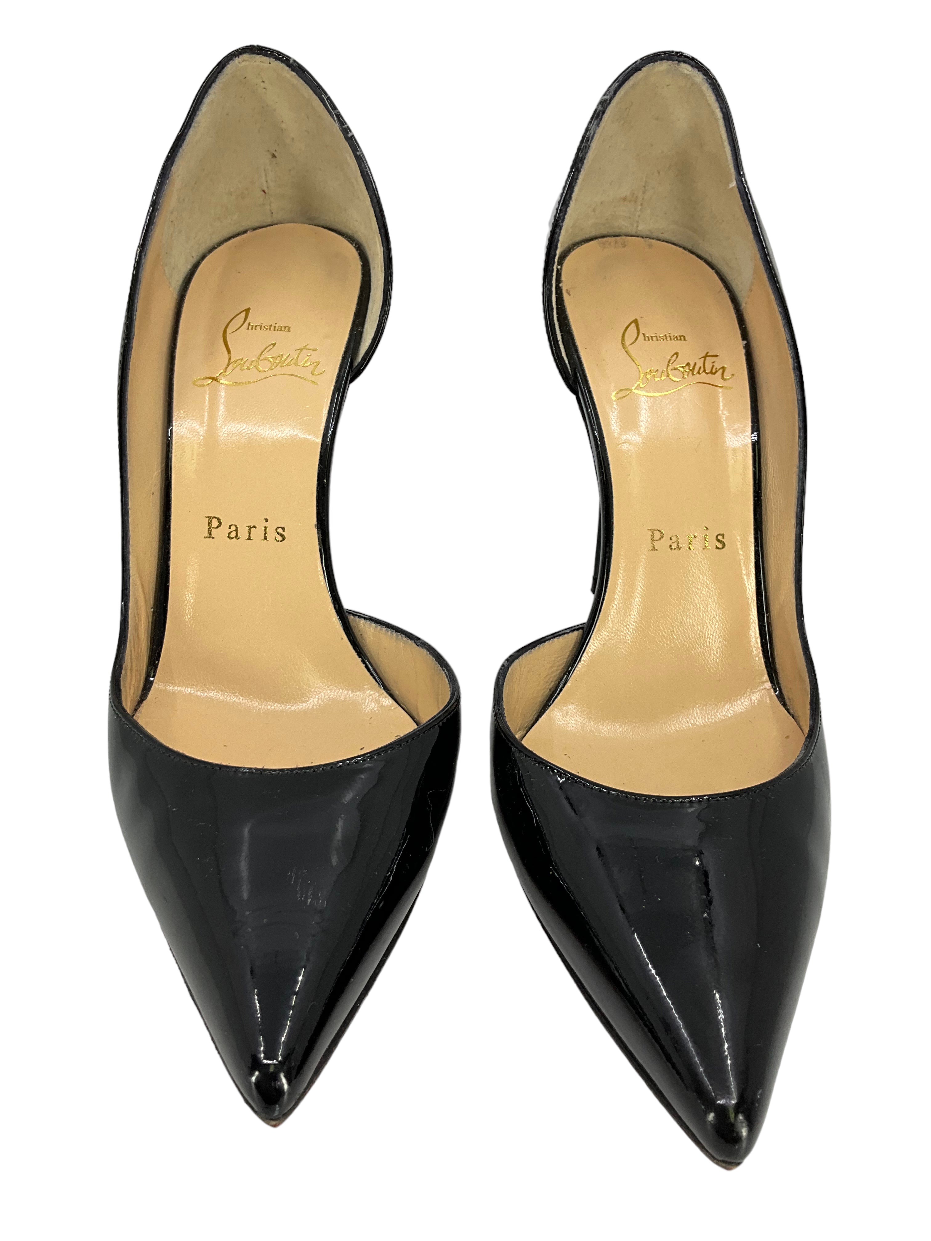 Christian Louboutin Iriza Patent Leather Half D'Orsay Pumps - Women's Size 6 (US) | Luxury High Heels for Weddings, Parties & Special Occasions