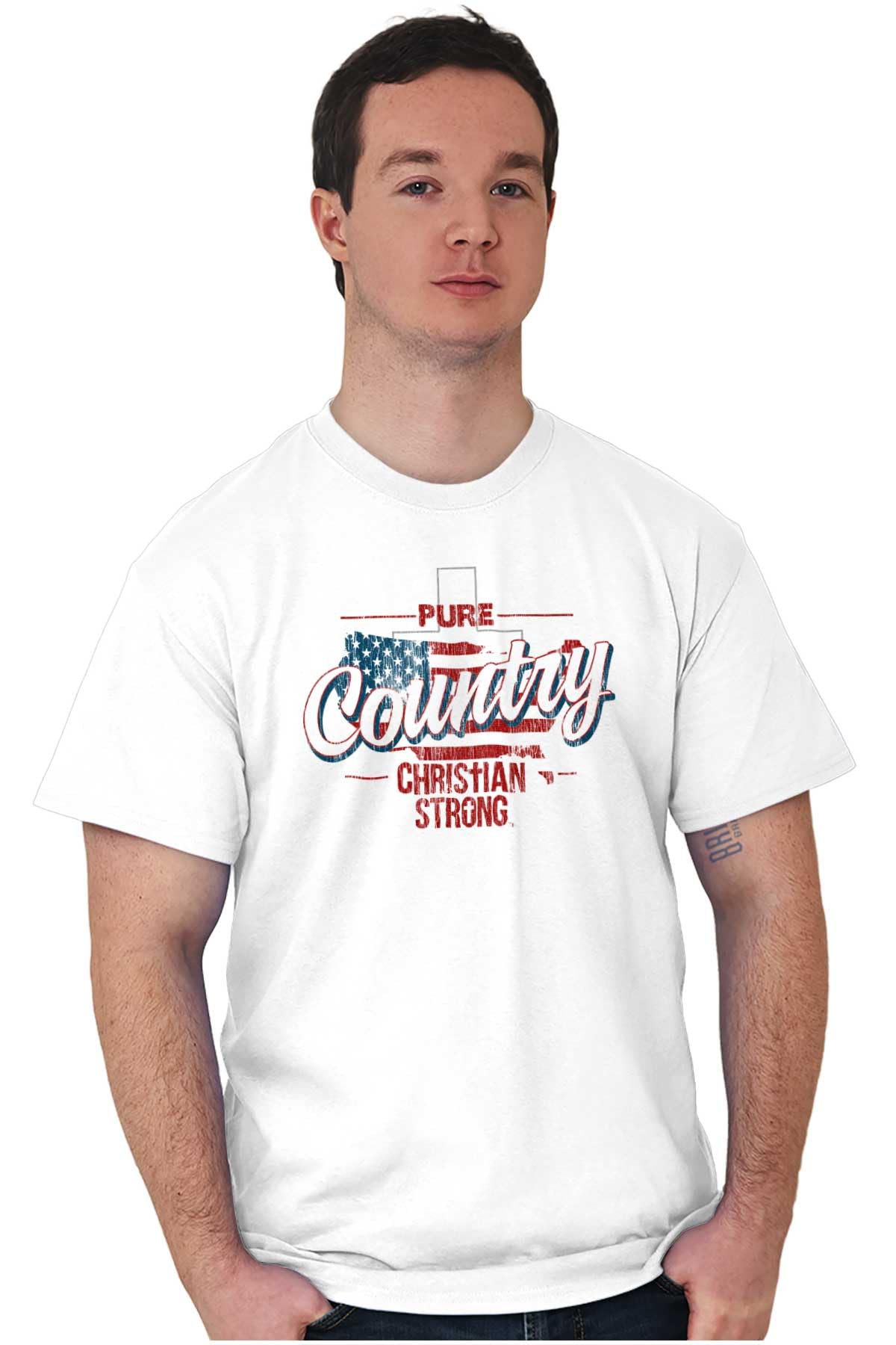 American Flag Graphic T-Shirt for Men & Women - Patriotic Religious Design - Perfect for Church, Fourth of July & Country-Themed Events