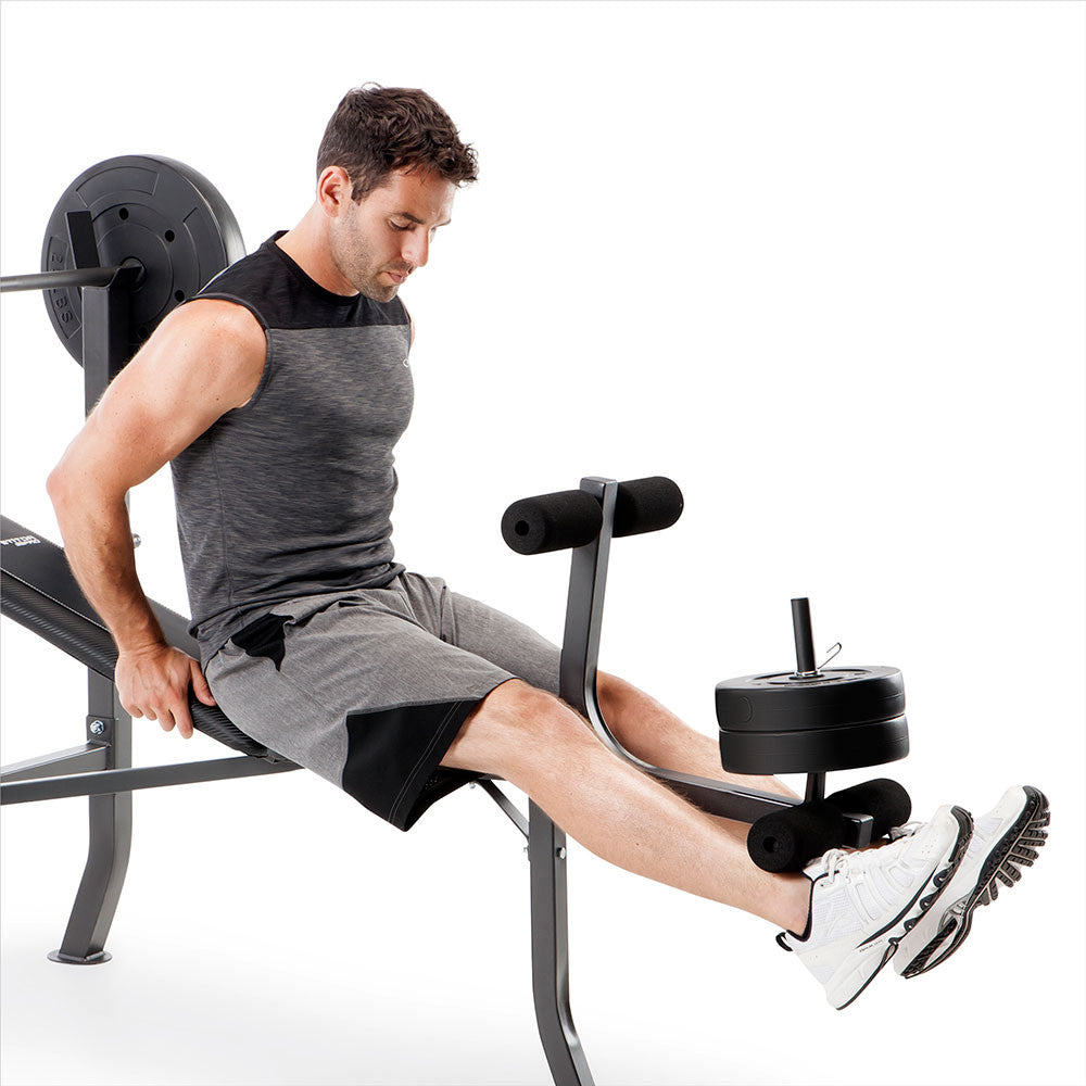 Competitor Pro Standard Weight Bench with 100lb Plate Set - Heavy Duty Home Gym Equipment for Strength Training & Fitness Workouts | CB 5573