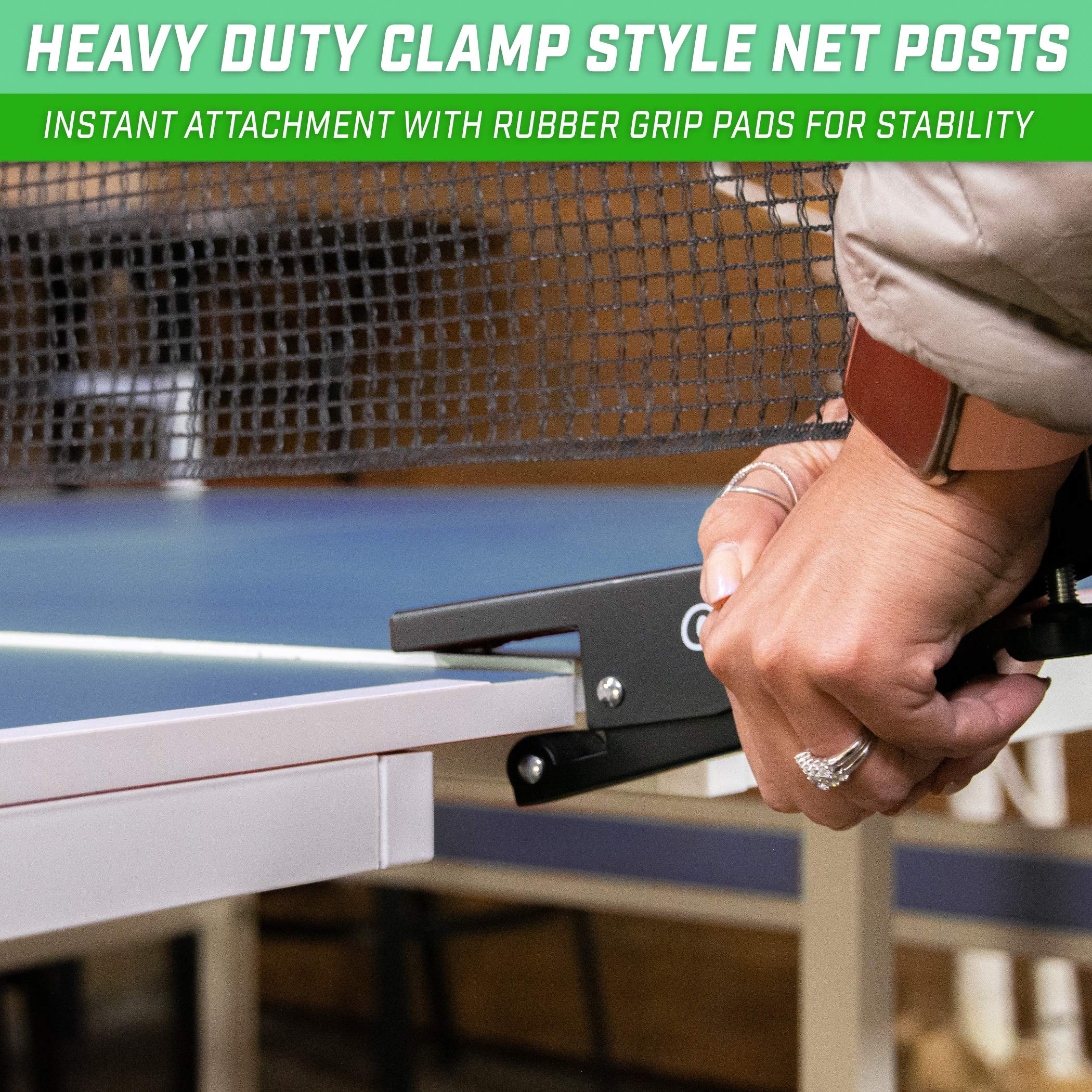 GoSports Premium Table Tennis Set for Indoor & Outdoor Play - Includes Regulation Net, 2 Pro Paddles, 3 Competition Balls & Carrying Case | Perfect for Backyard Games, Family Fun & Competitive Training