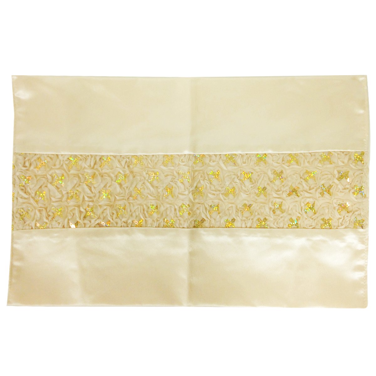 Wrapables Champagne Sequined Placemats Set of 4 - Elegant Glitter Table Mats for Dining, Parties & Holiday Decor - Perfect for Weddings, Christmas & Special Occasions