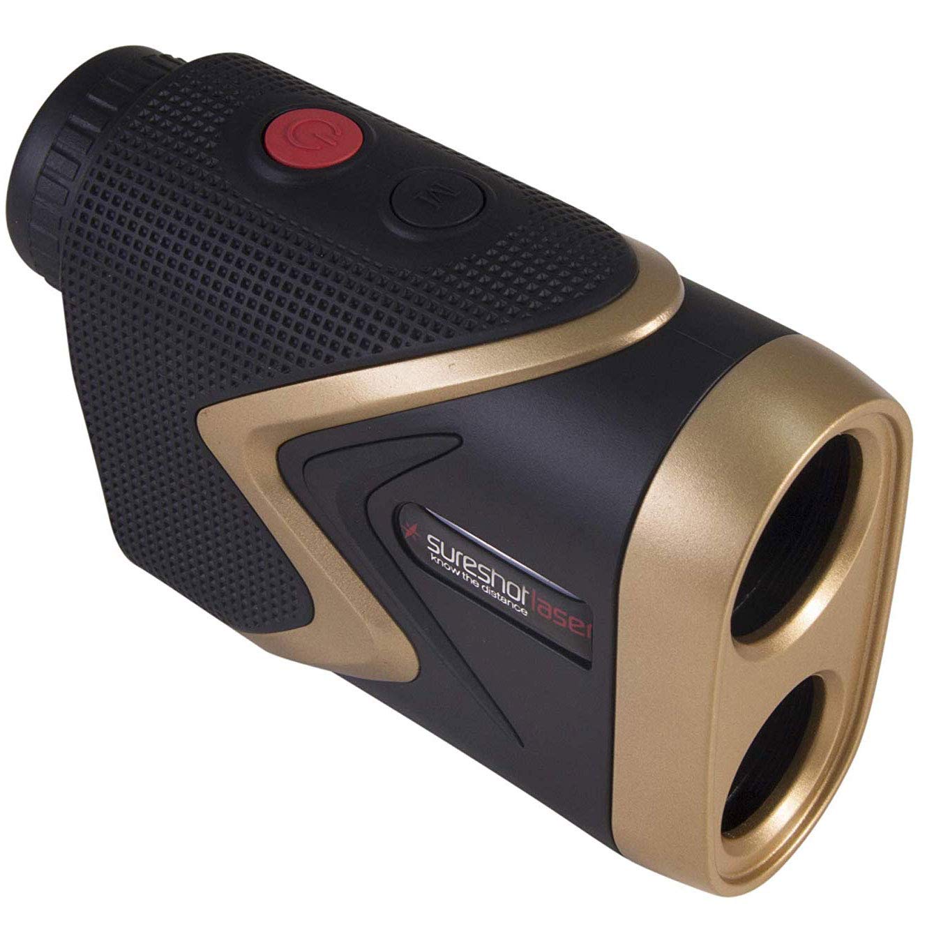 MGI Sureshot Pinloc 5000IPS Golf Laser Rangefinder - Black & Gold | High-Precision Distance Measurement for Golfers | Perfect for Tournaments & Practice Rounds