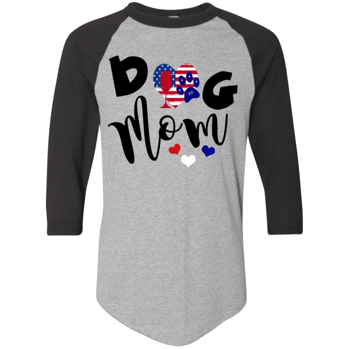 WineyBitches.Co Dog Mom Colorblock Raglan Jersey - Comfortable & Stylish Dog Lover T-Shirt for Women | Perfect for Casual Wear, Dog Parks & Pet Owner Outings