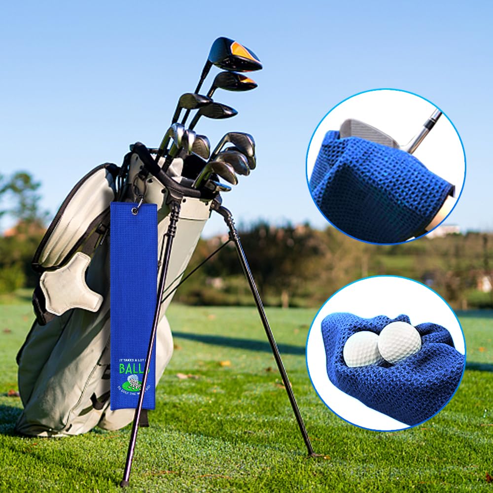 Funny Embroidered Golf Towel with Clip - Golf Accessories for Men & Women - Perfect Gift for Dad, Grandpa, Golf Lovers - Great for Golf Bags, Birthdays, Retirement - Ideal for Courses, Driving Ranges & Clubhouses
