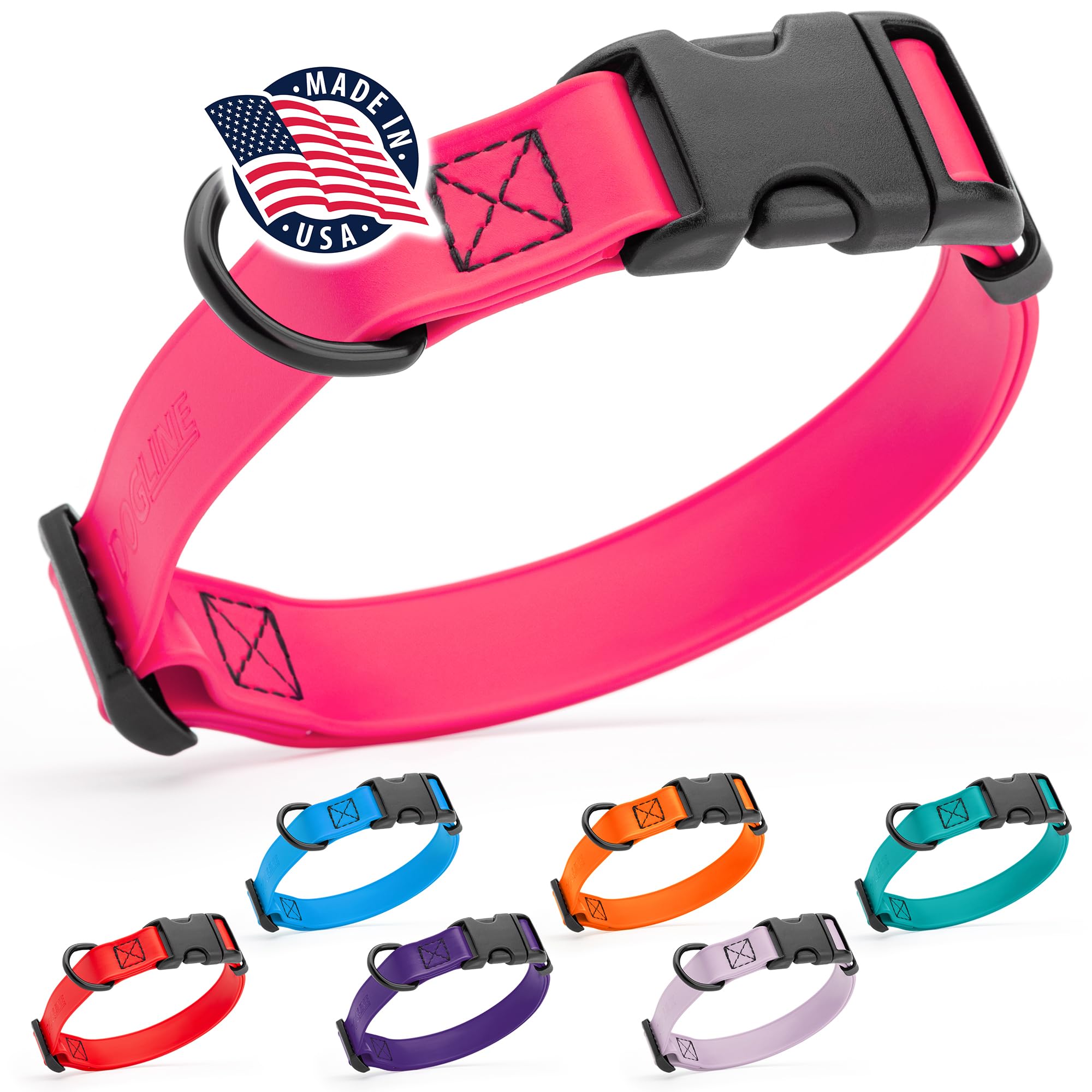 Waterproof Biothane Dog Collar with Quick Release Buckle - Odor-Proof & Easy Clean Nylon Webbing - Adjustable 15-23