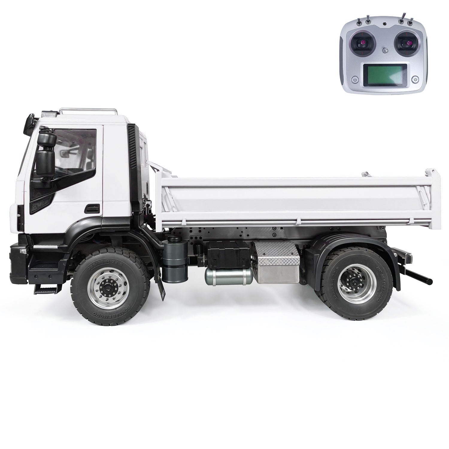 1/14 Scale 4x2 Metal RC Hydraulic Dump Truck - 2 Speed Remote Control Tipper Car with Electric Motor, DIY PNP, Sound & Light System - Perfect for Construction Site Play, Collectors & RC Hobbyists