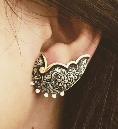Elegant Silver Engraved Earrings for Women - Handcrafted Personalized Jewelry Gift for Birthday, Anniversary & Special Occasions