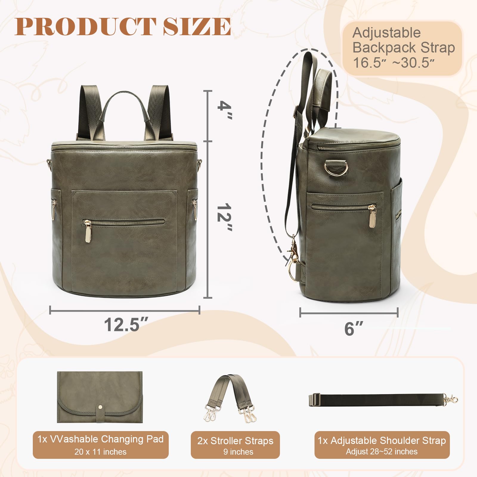 Miss Fong Diaper Backpack - Stylish & Spacious Baby Bag for Moms | Perfect for Travel, Daycare & On-the-Go Parenting