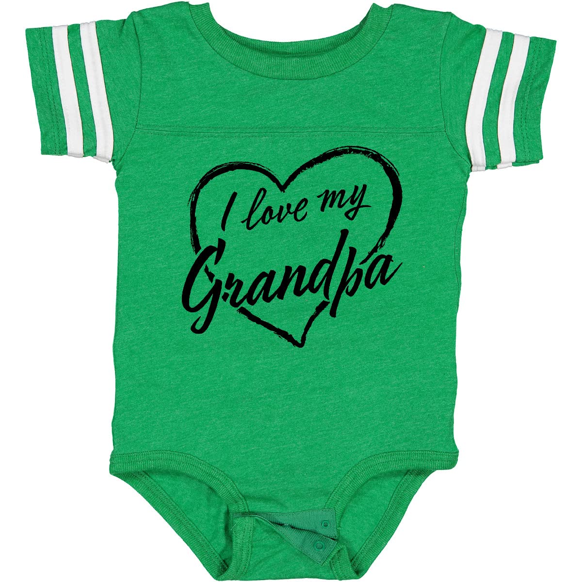 Inktastic I Love My Grandpa Black Chalk Heart Baby Bodysuit - Cute Outfit for Grandparents Day, Family Photos & Special Occasions