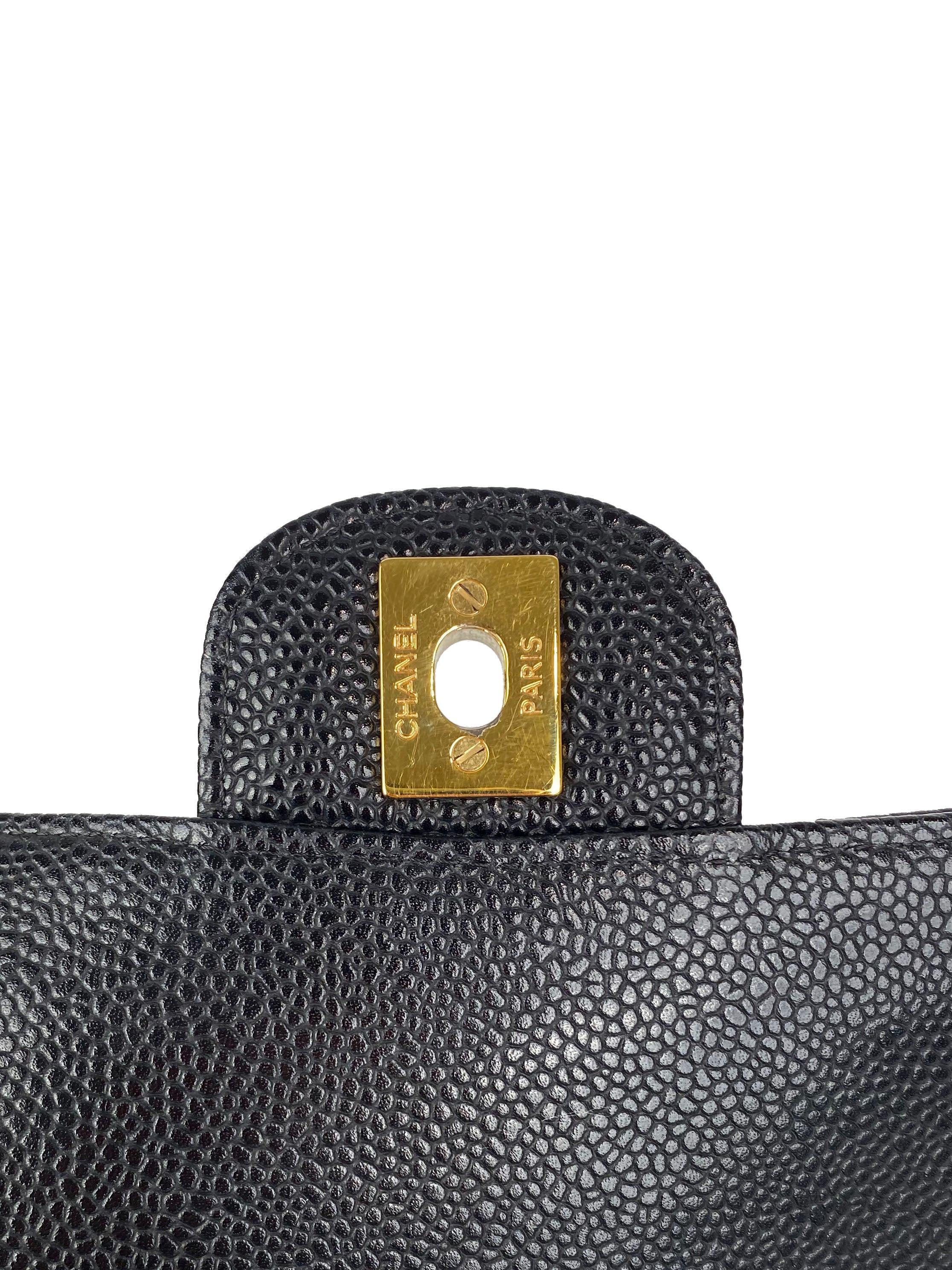 Chanel Medium Black Caviar Classic Flap Bag with Gold Hardware - Luxury Designer Handbag for Women, Perfect for Evening Events & Special Occasions