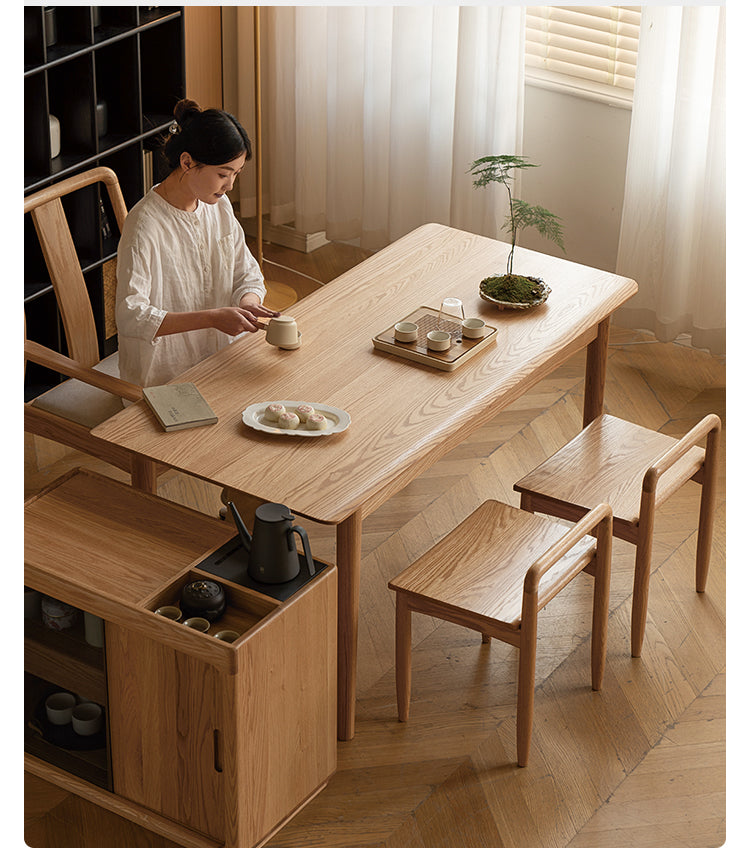 Solid Oak Wood Modern Coffee Table - Stylish & Durable Living Room Furniture for Home Decor & Entertaining