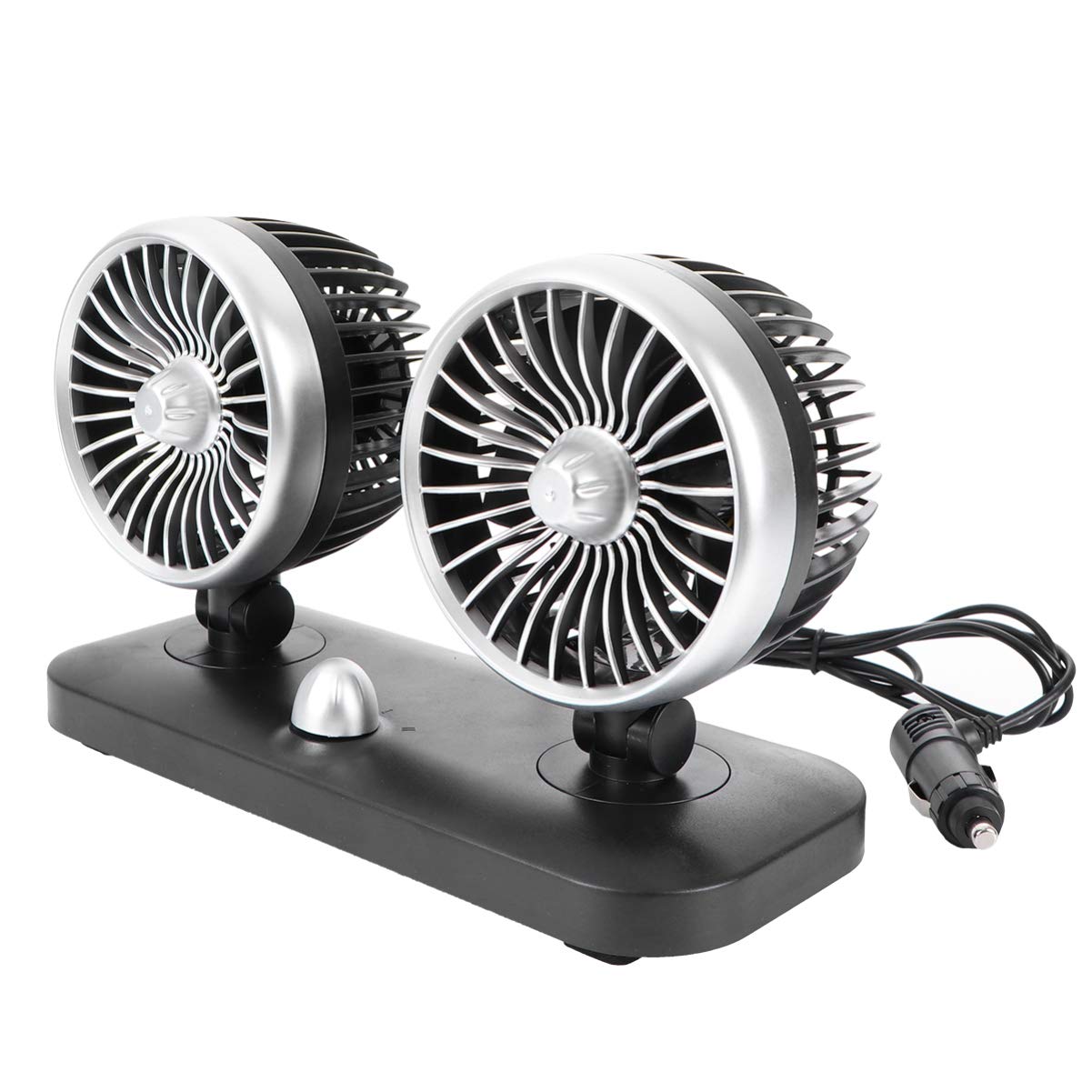 Portable USB Car Fan - 360° Adjustable Dual Head Truck Air Cooler for Travel, Vehicles & Trucks | Perfect for Road Trips & Hot Summer Days