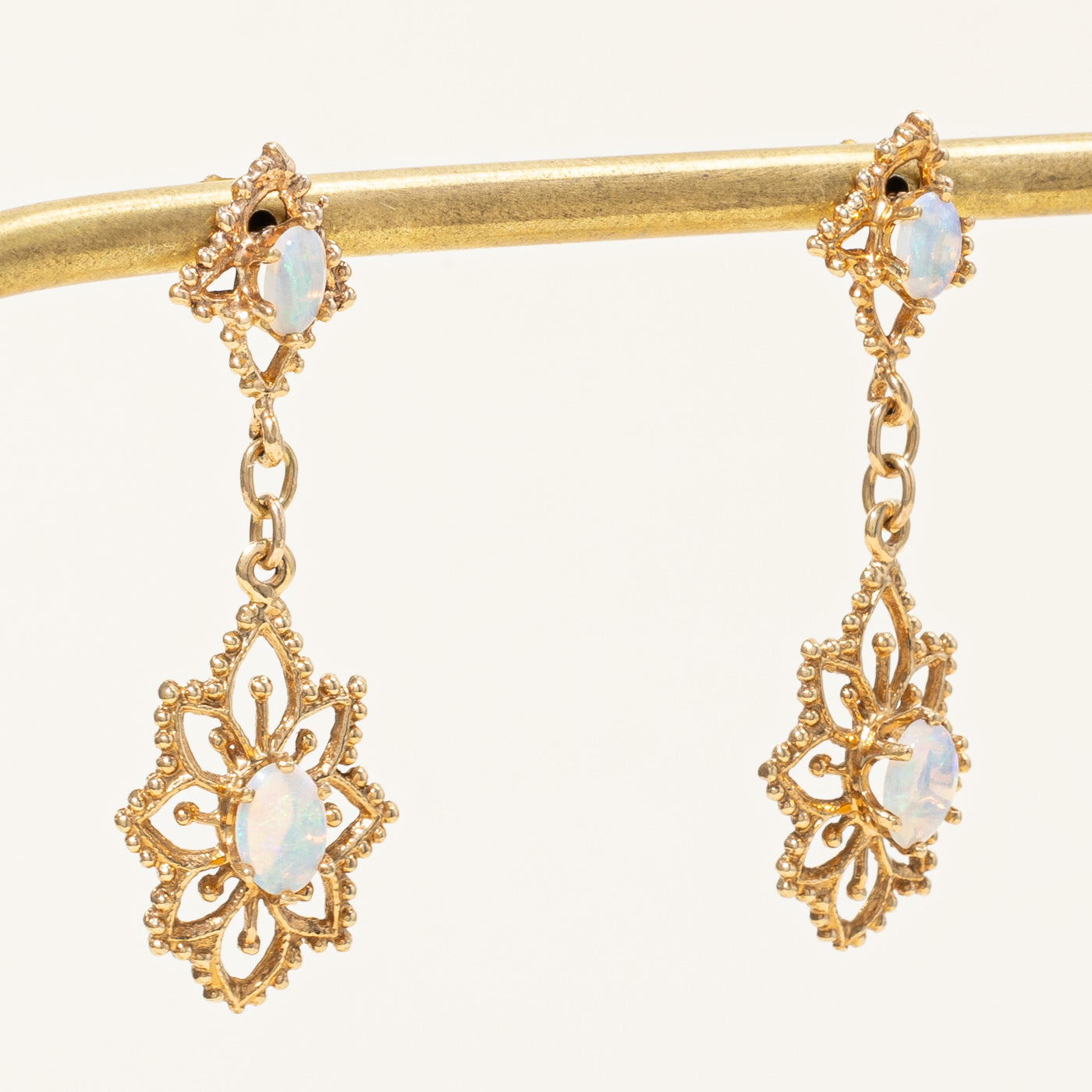 Exquisite Opal Drop Earrings - 1.00 Carat Total Weight (ctw) - Handcrafted Sterling Silver Jewelry for Women - Perfect for Weddings, Parties & Special Occasions