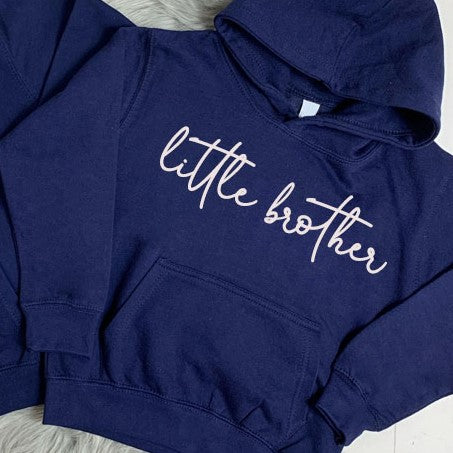 MRK X Big Sister Little Brother Matching Script Hoodies - Cute Sibling Outfits for Family Photos & Twin Day