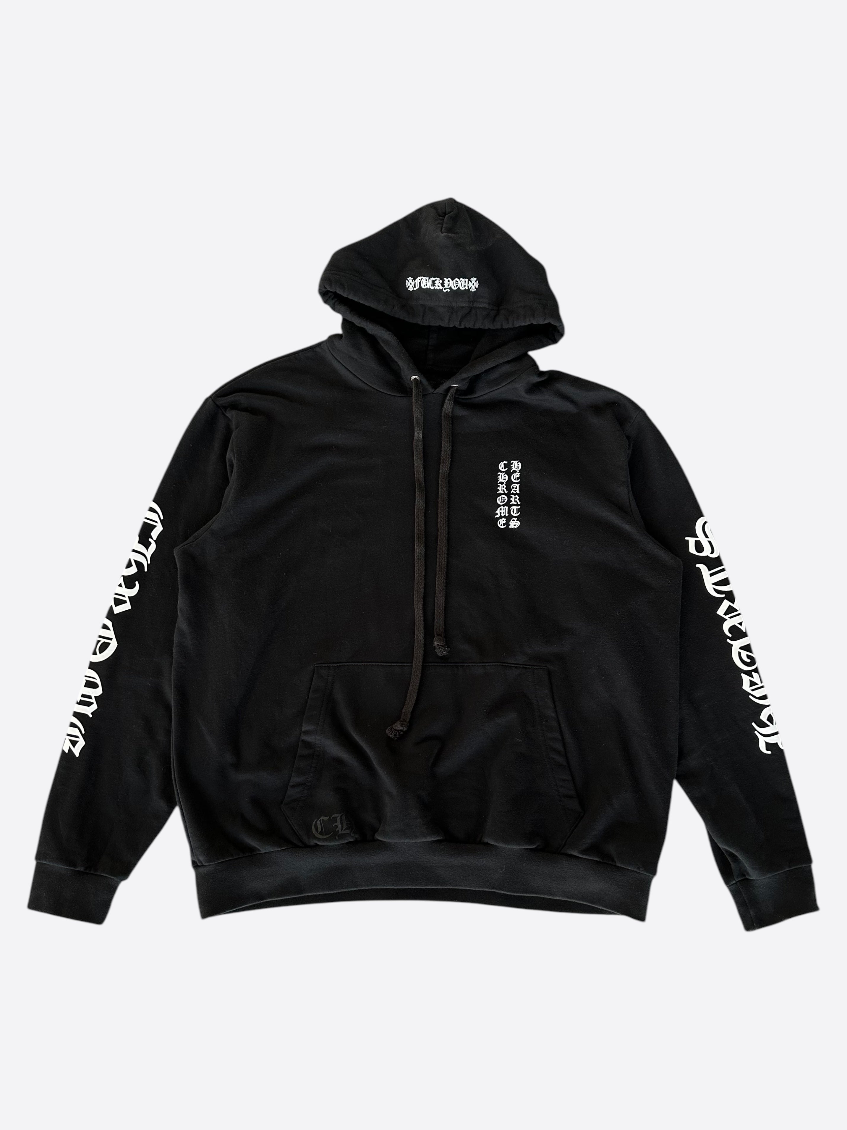 Chrome Hearts Black & White Script Print Hoodie - Stylish Unisex Pullover for Streetwear & Casual Outfits | Perfect for Urban Fashion & Everyday Wear